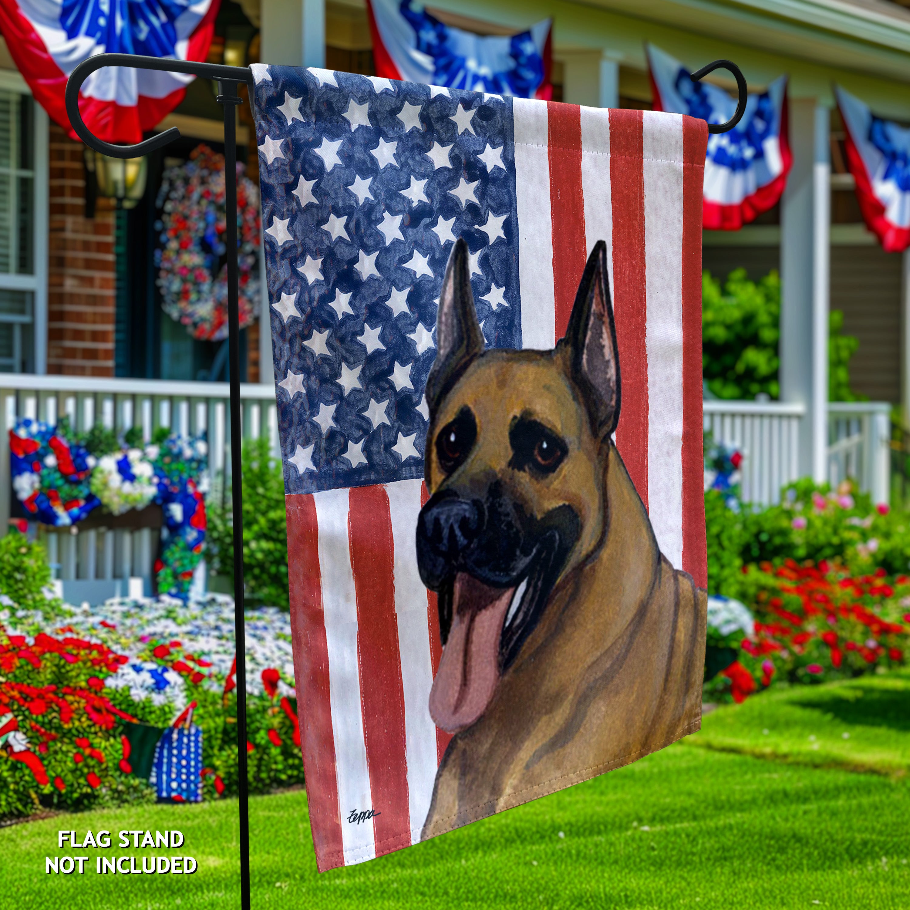 Great Dane Americana Garden Flag