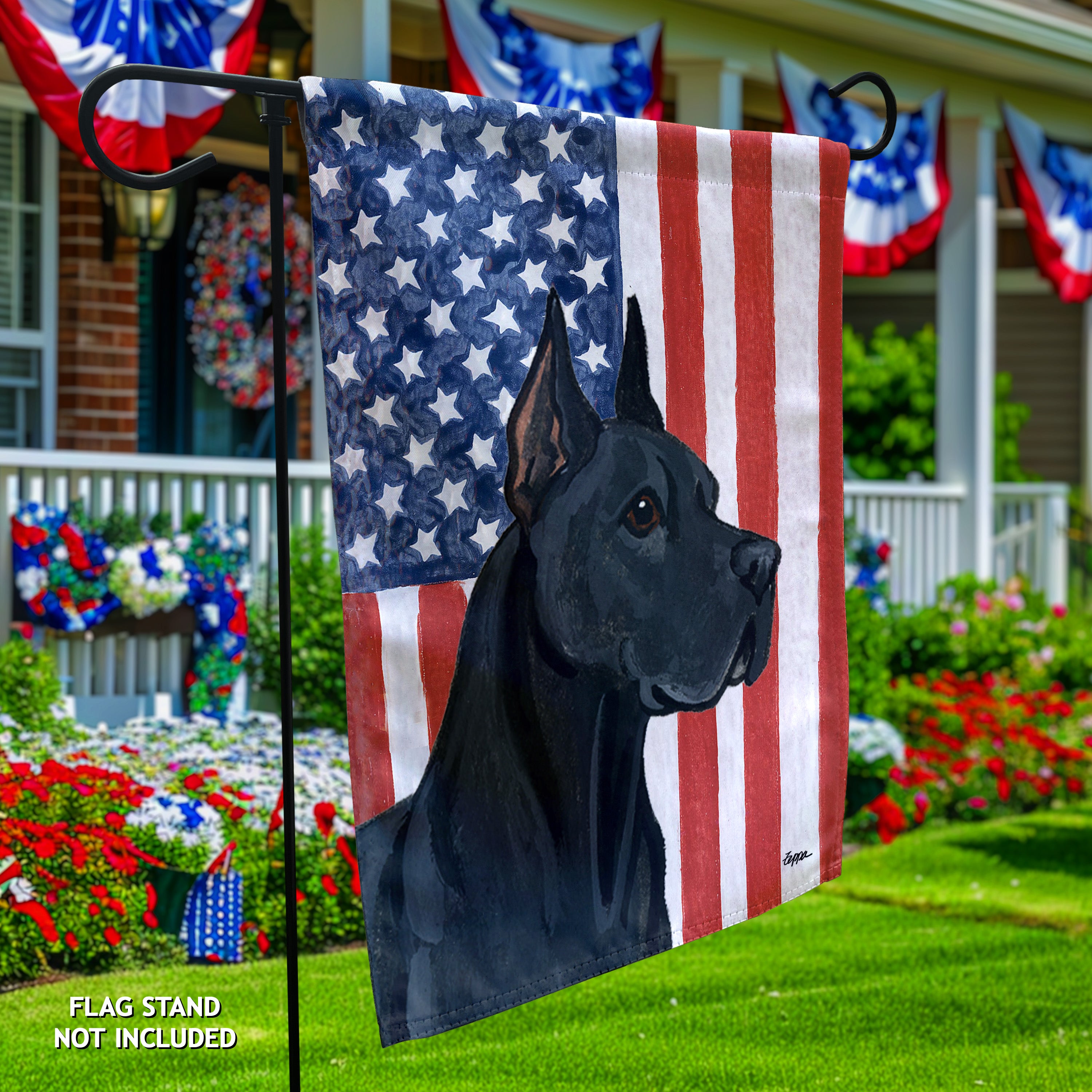 Great Dane Americana Garden Flag