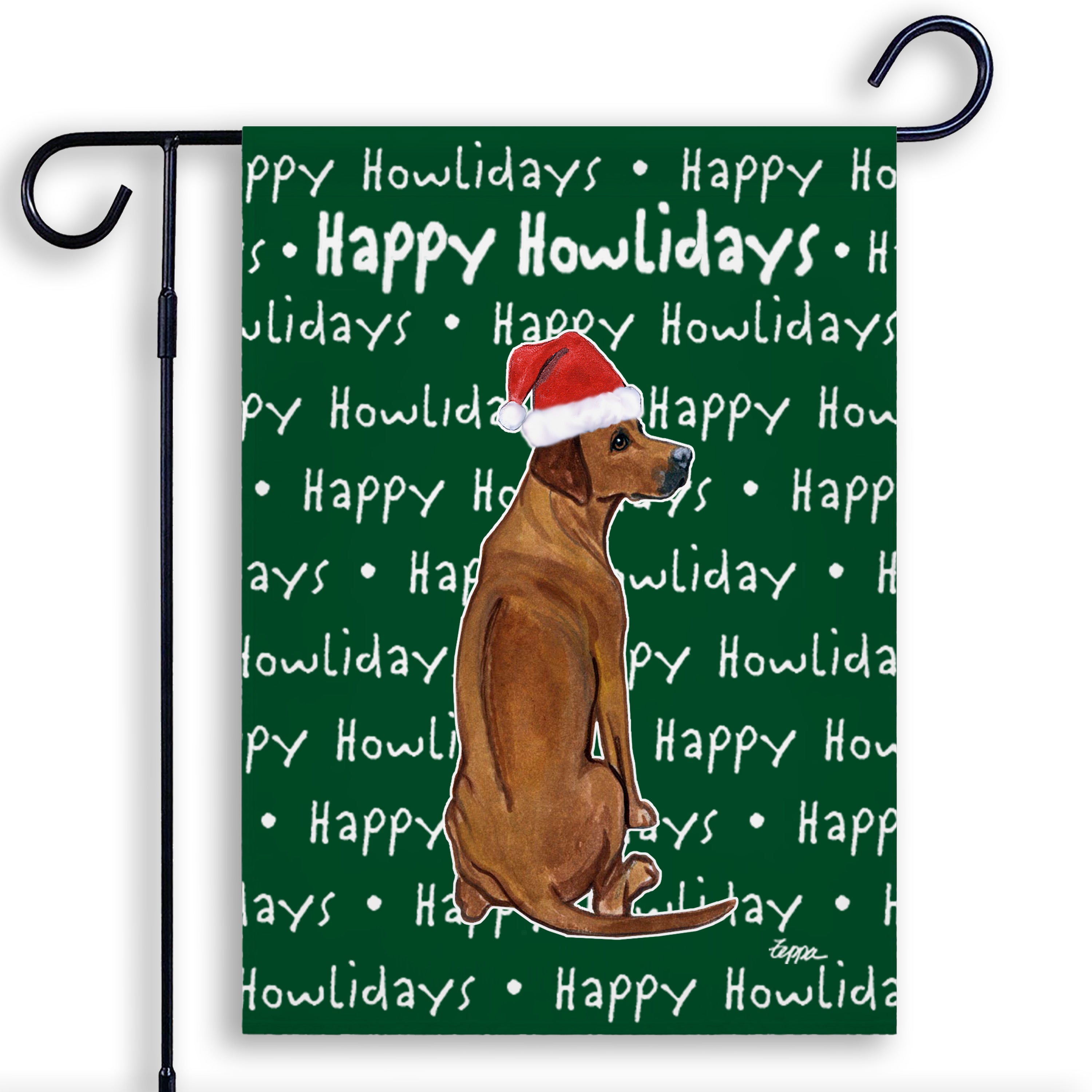 Rhodesian Ridgeback Christmas Garden Flag