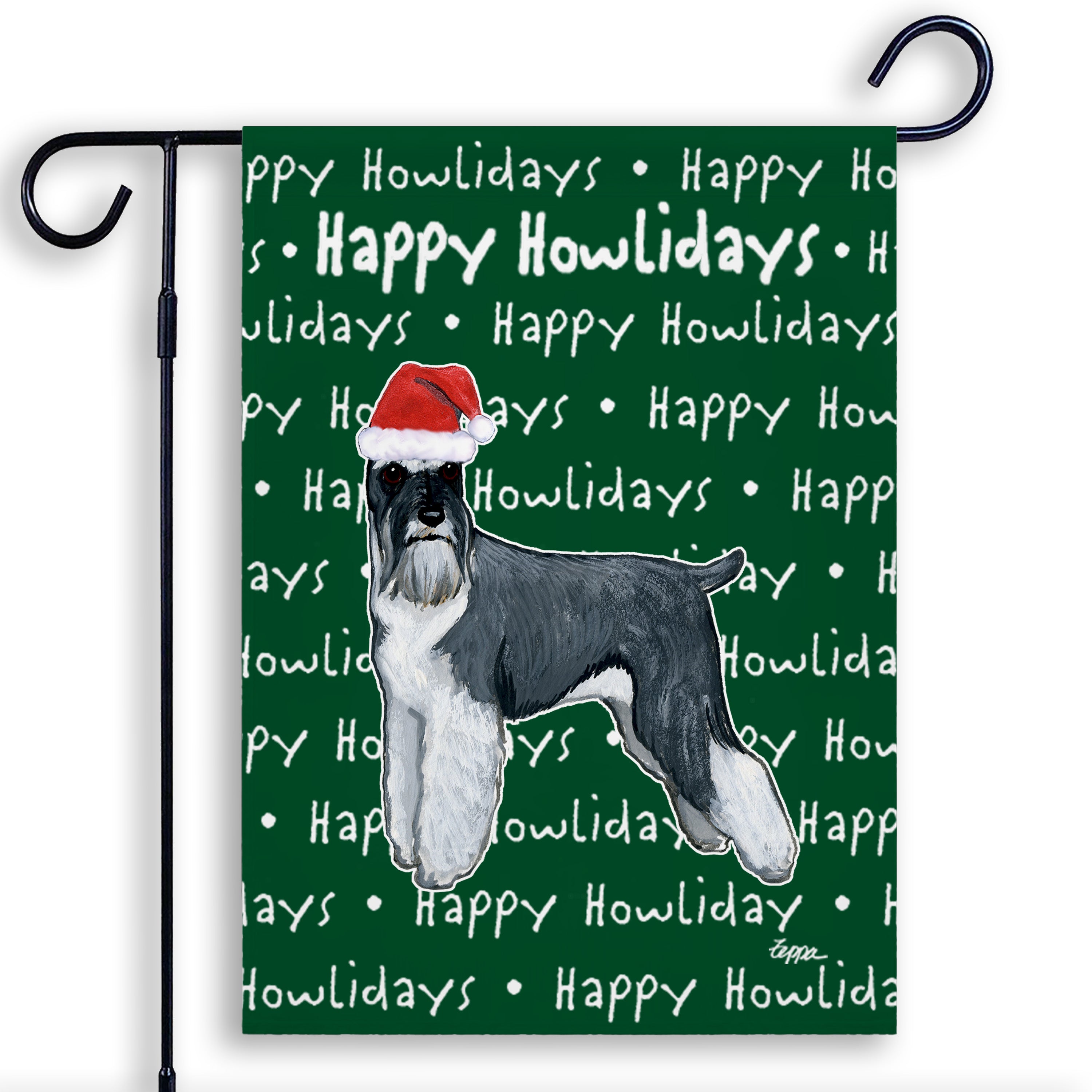 Schnauzer Christmas Garden Flag