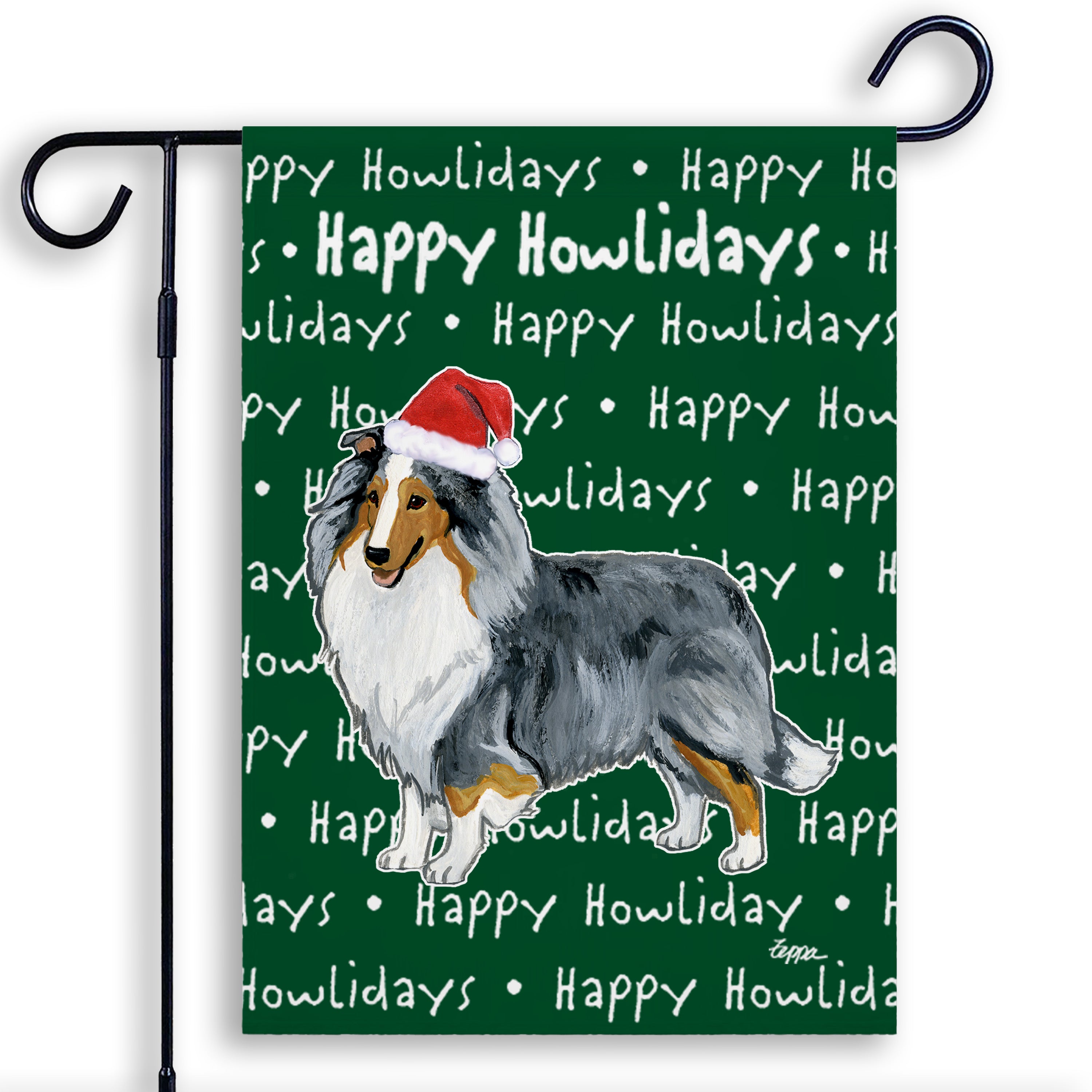 Shetland Sheepdog Christmas Garden Flag