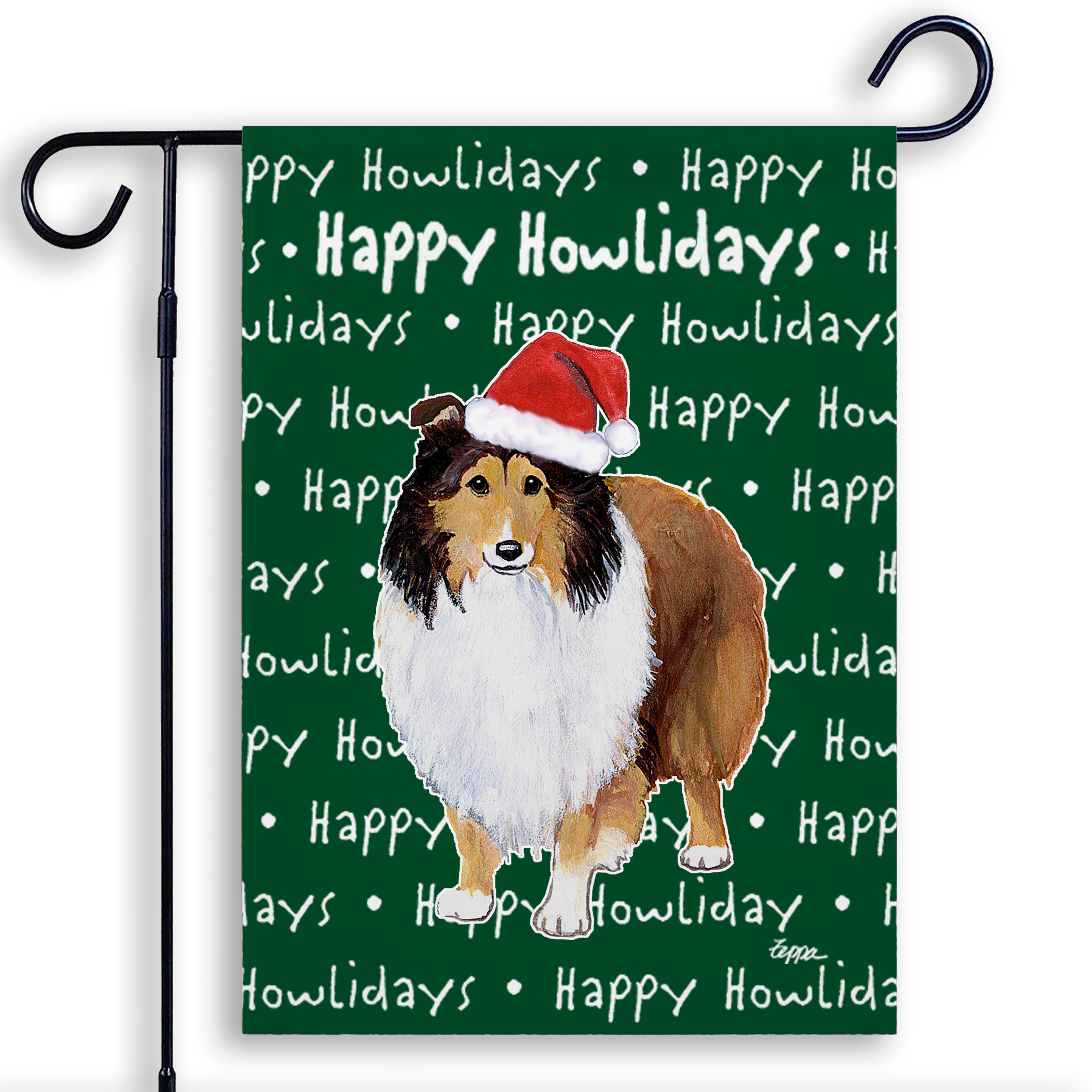 Shetland Sheepdog Christmas Garden Flag