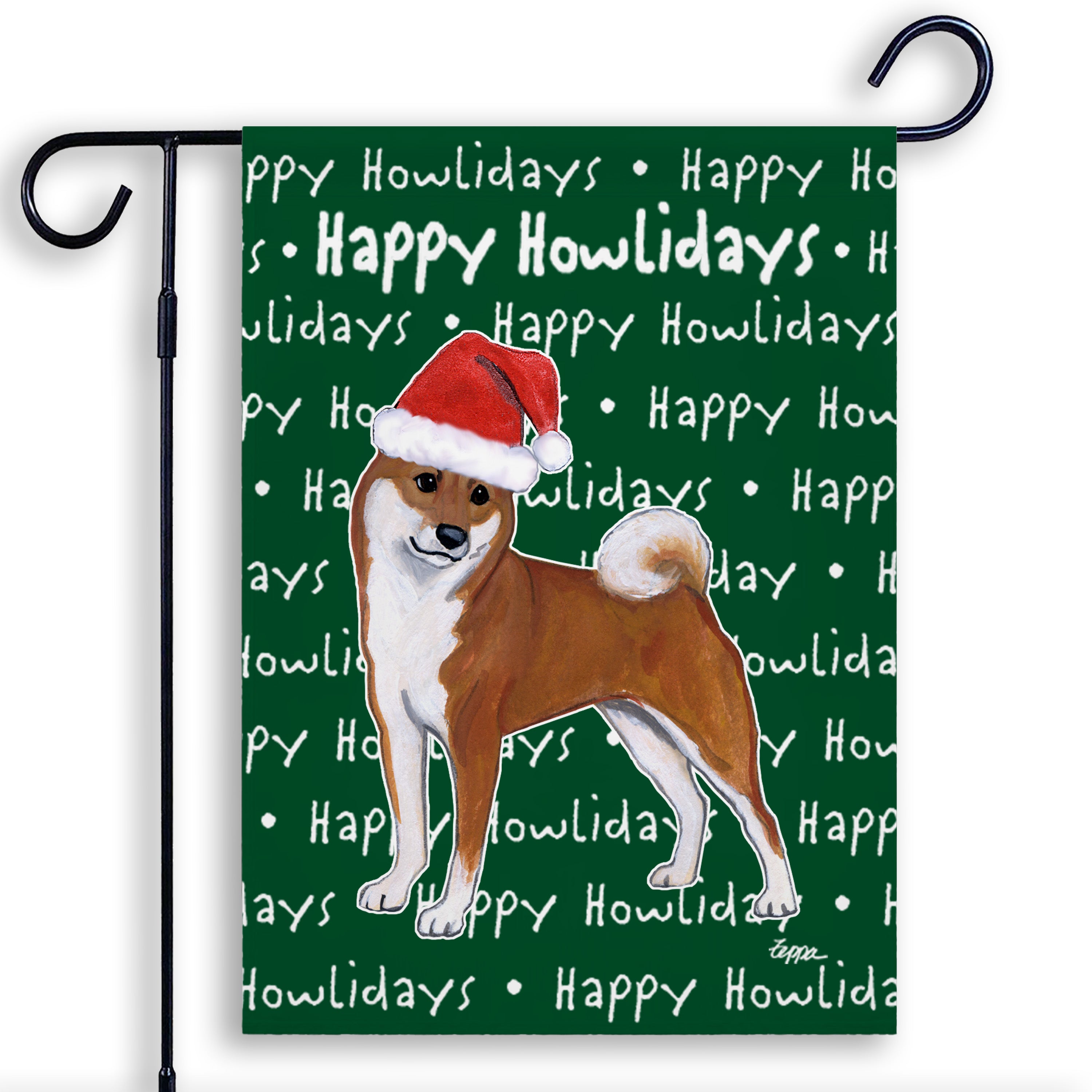 Shiba Inu Christmas Garden Flag