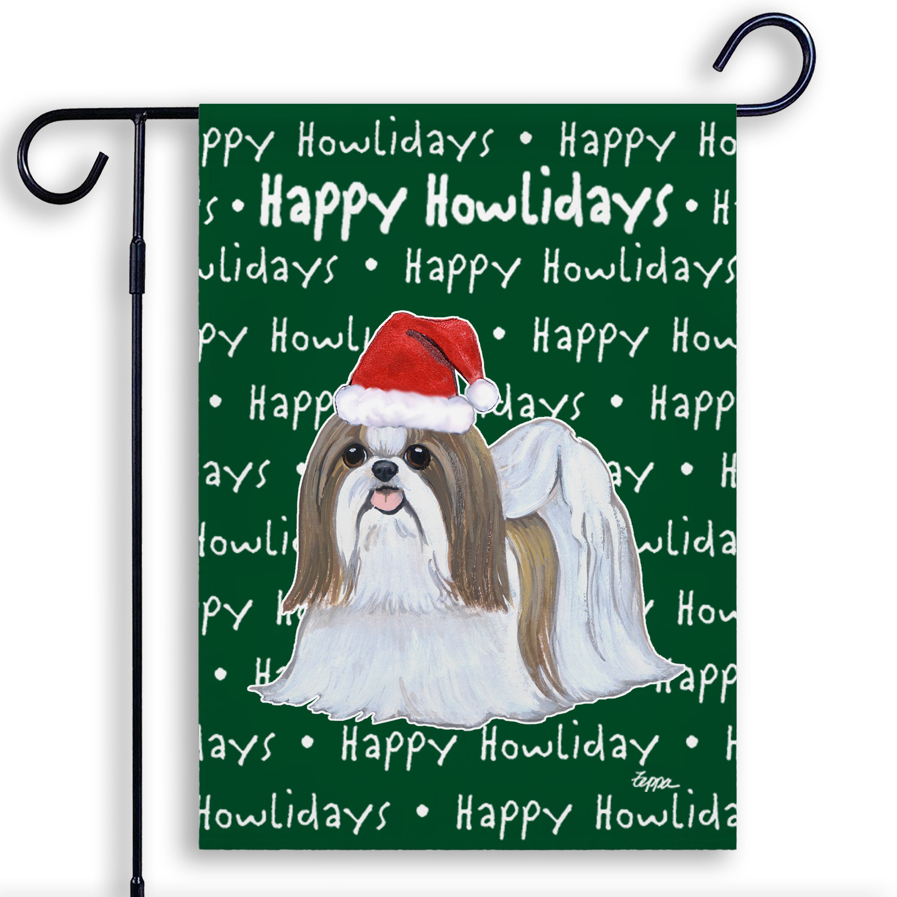 Shih Tzu Christmas Garden Flag