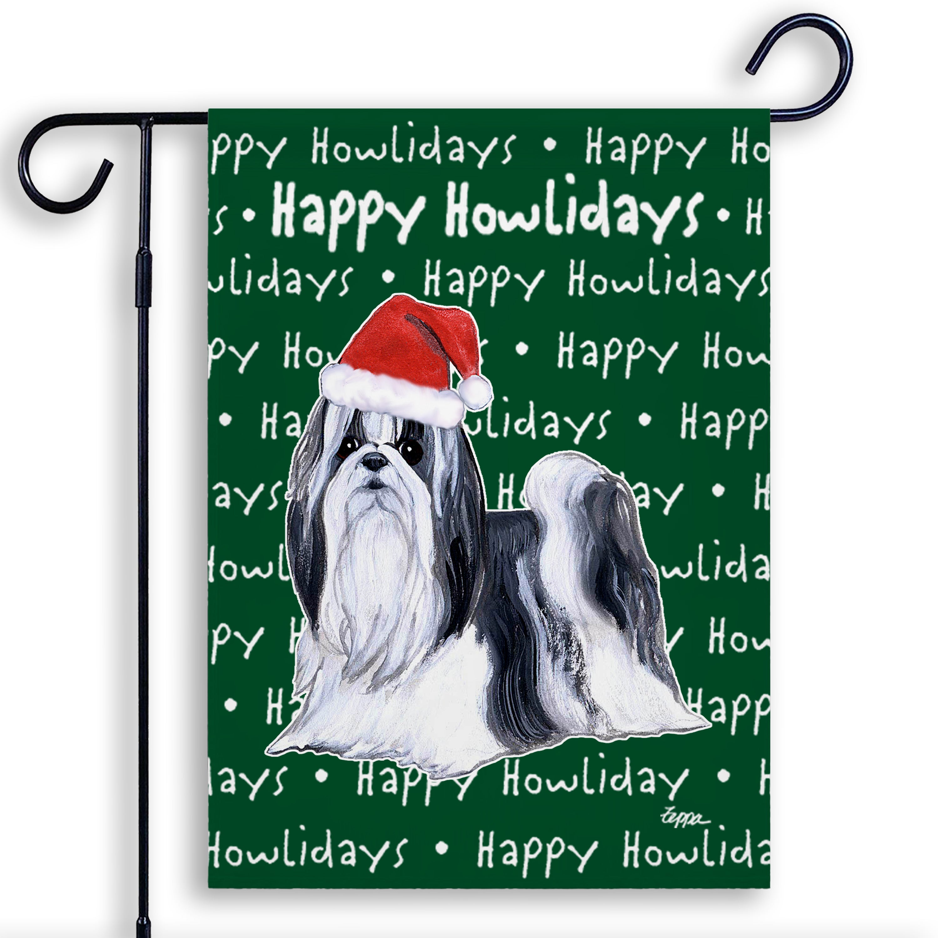 Shih Tzu Christmas Garden Flag