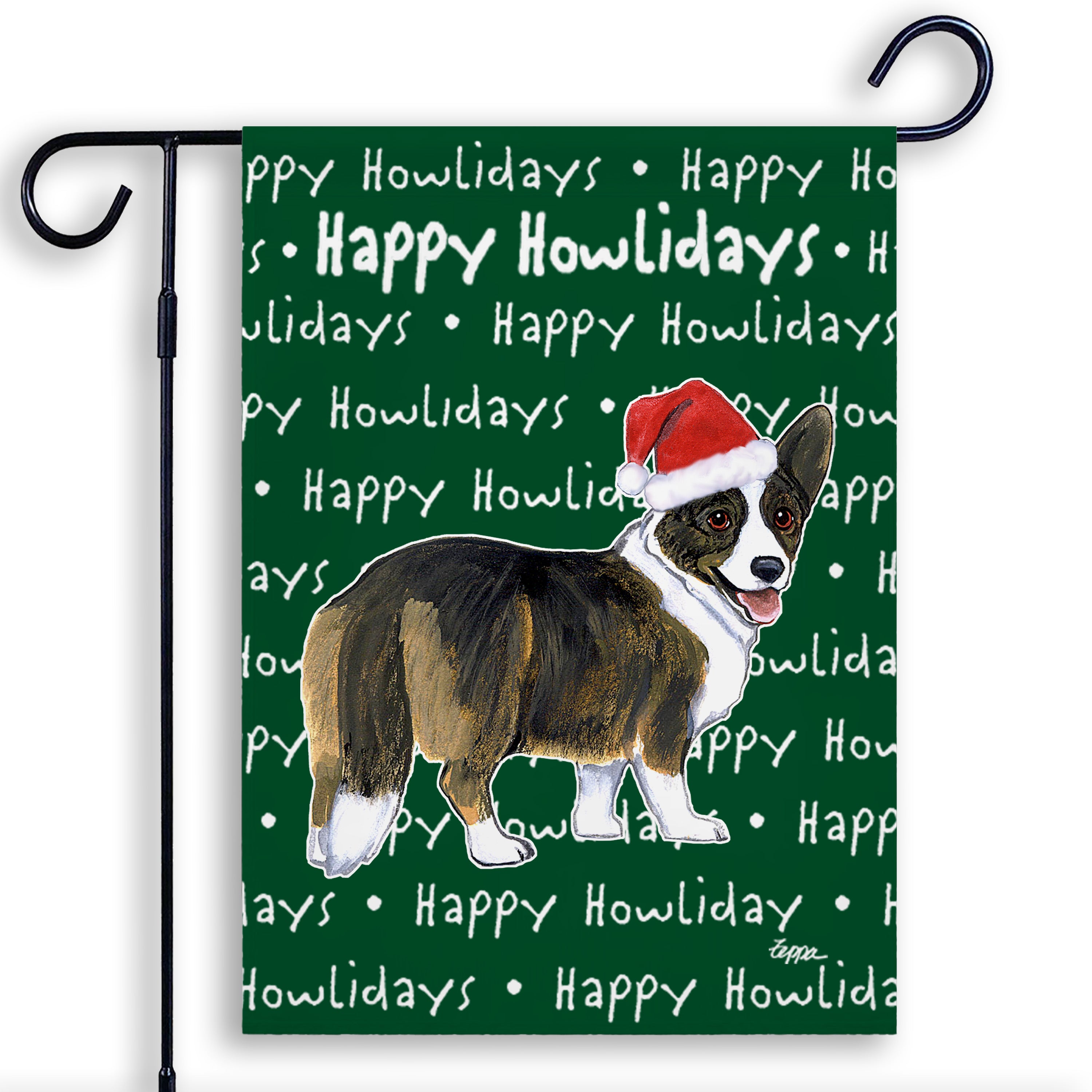 Welsh Corgi Cardigan  Christmas Garden Flag