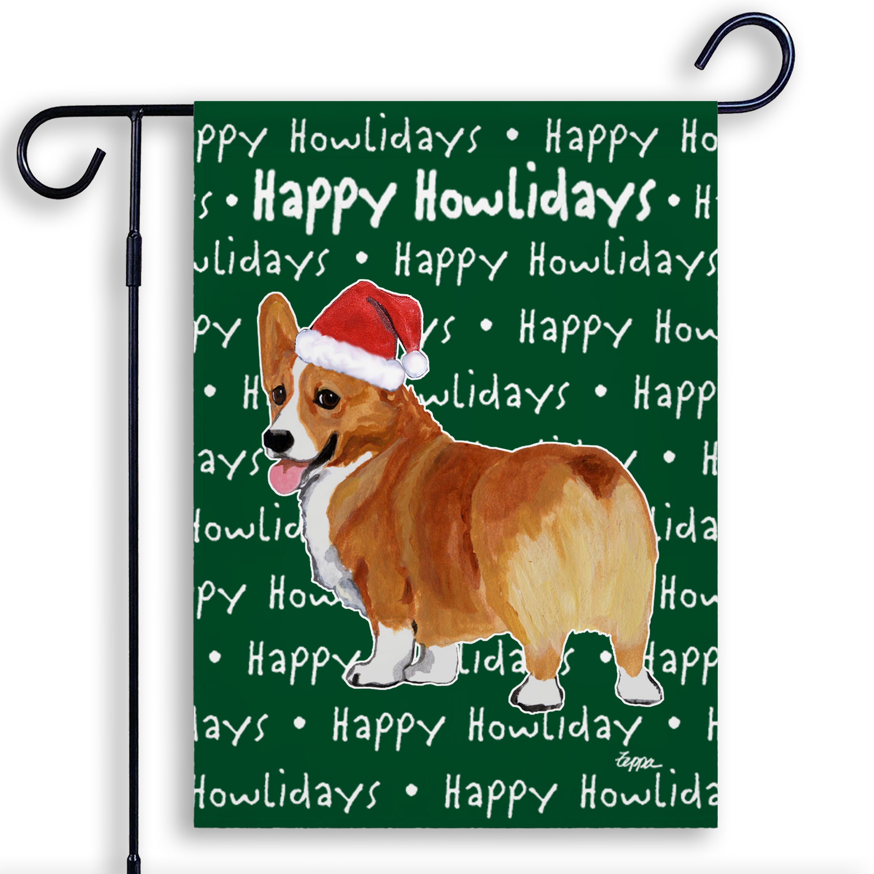 Welsh Corgi Pembroke Christmas Garden Flag