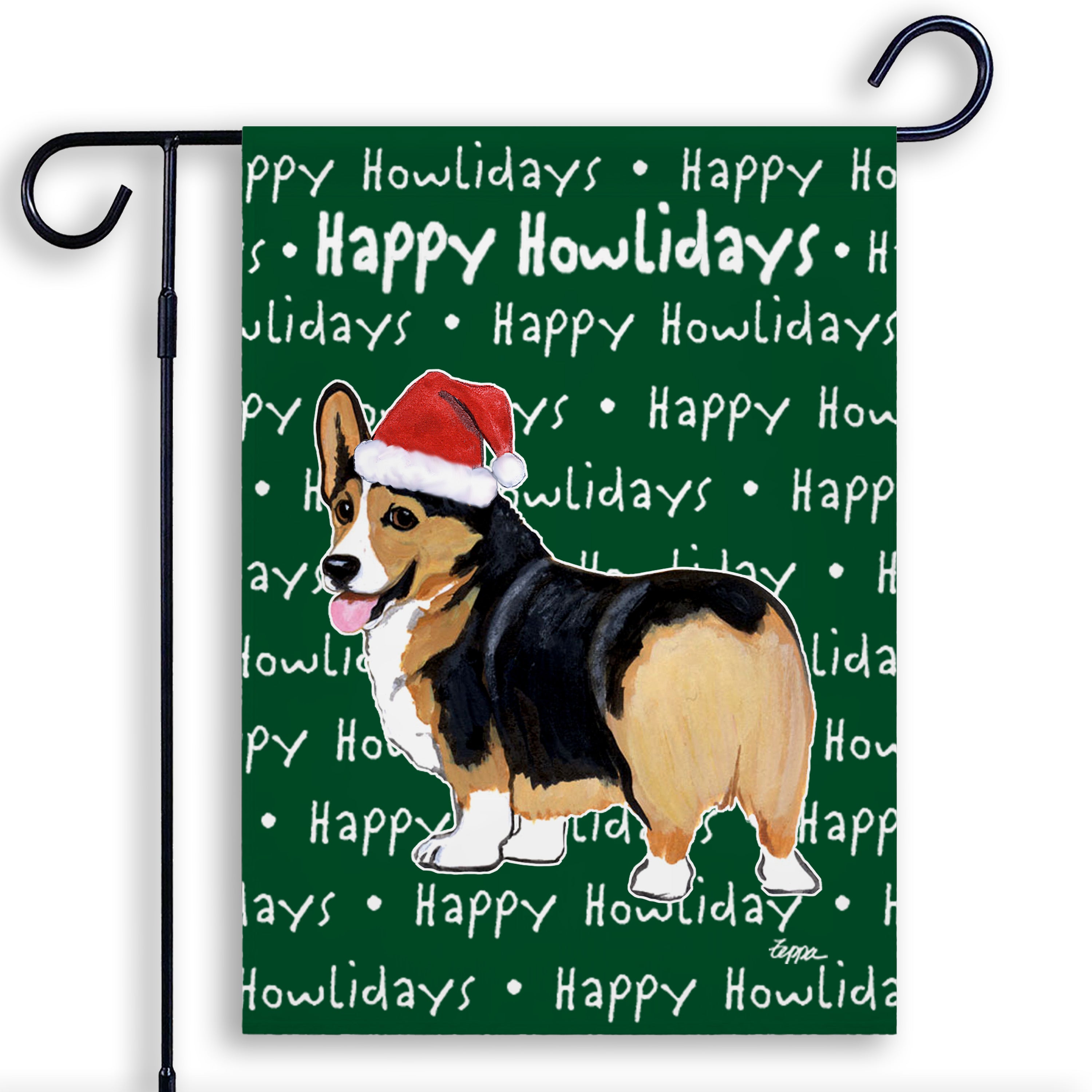 Welsh Corgi Pembroke Christmas Garden Flag
