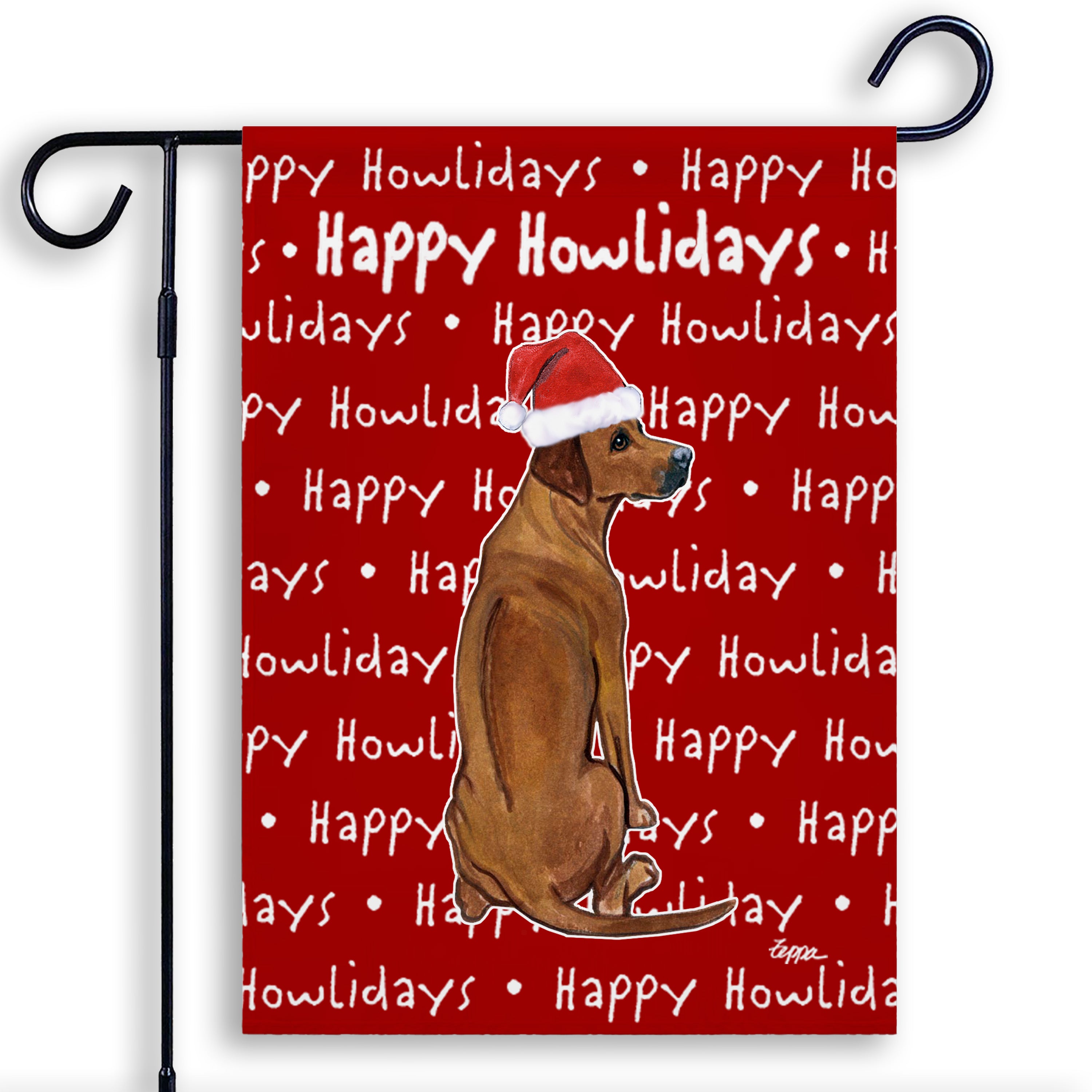 Rhodesian Ridgeback Christmas Garden Flag