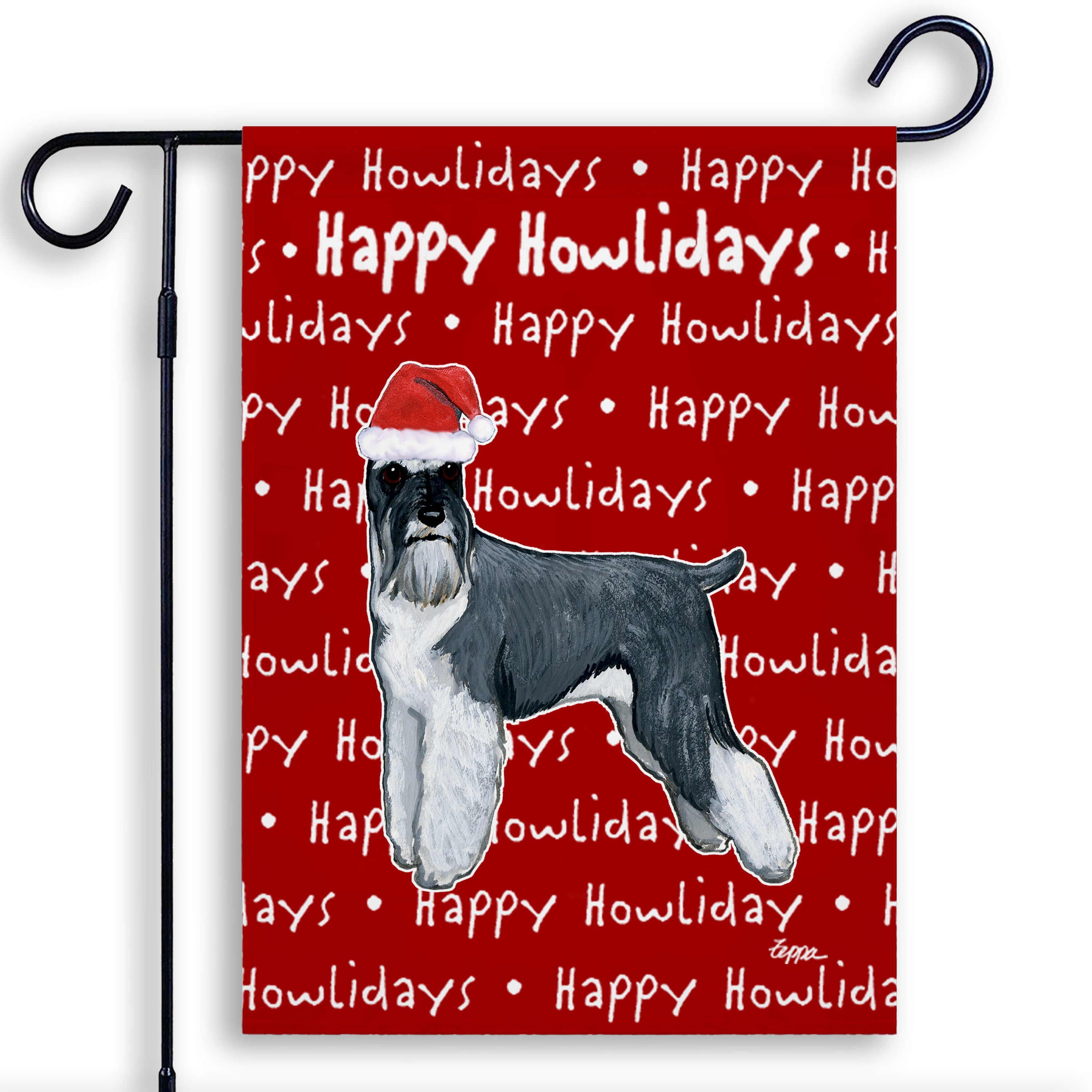 Schnauzer Christmas Garden Flag