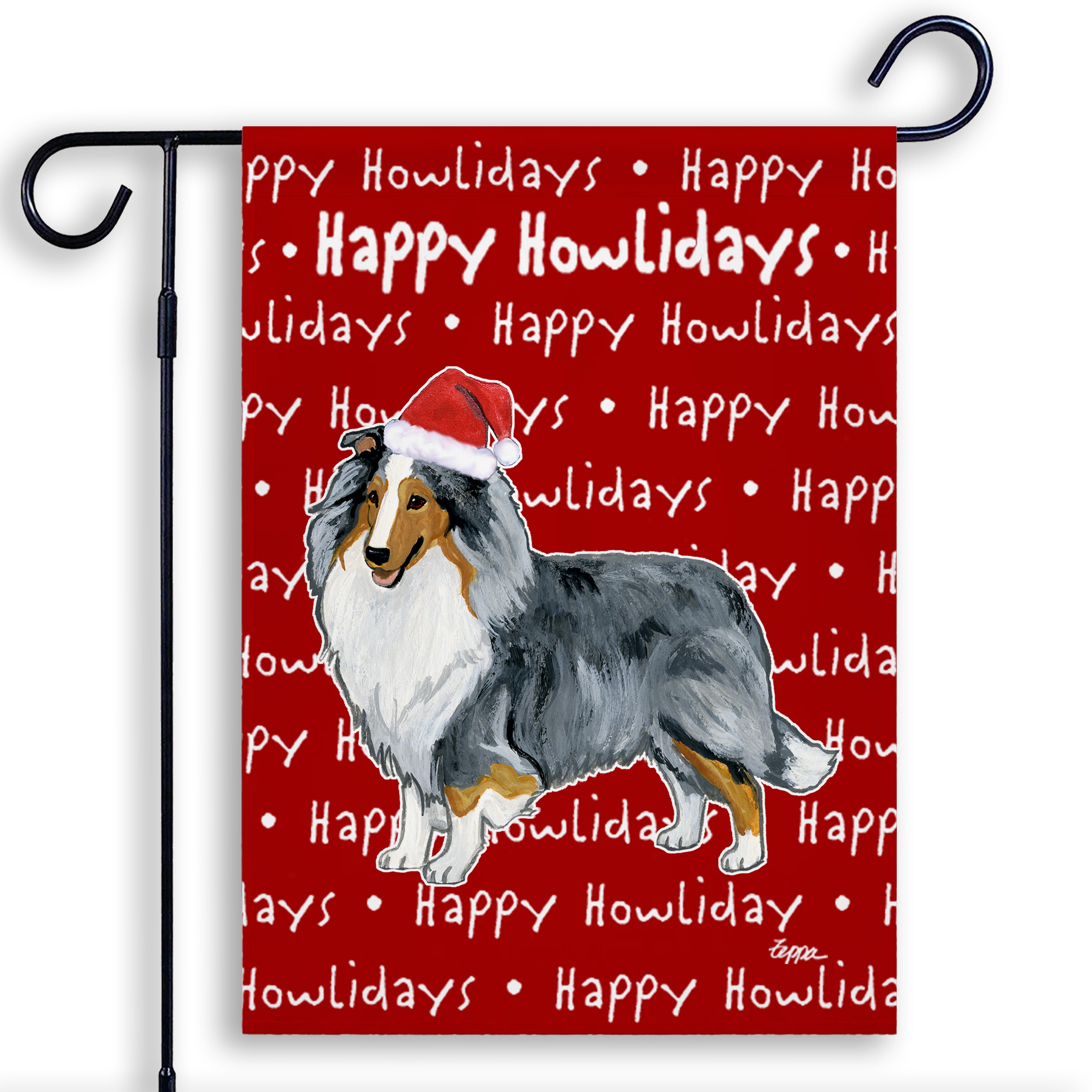 Shetland Sheepdog Christmas Garden Flag