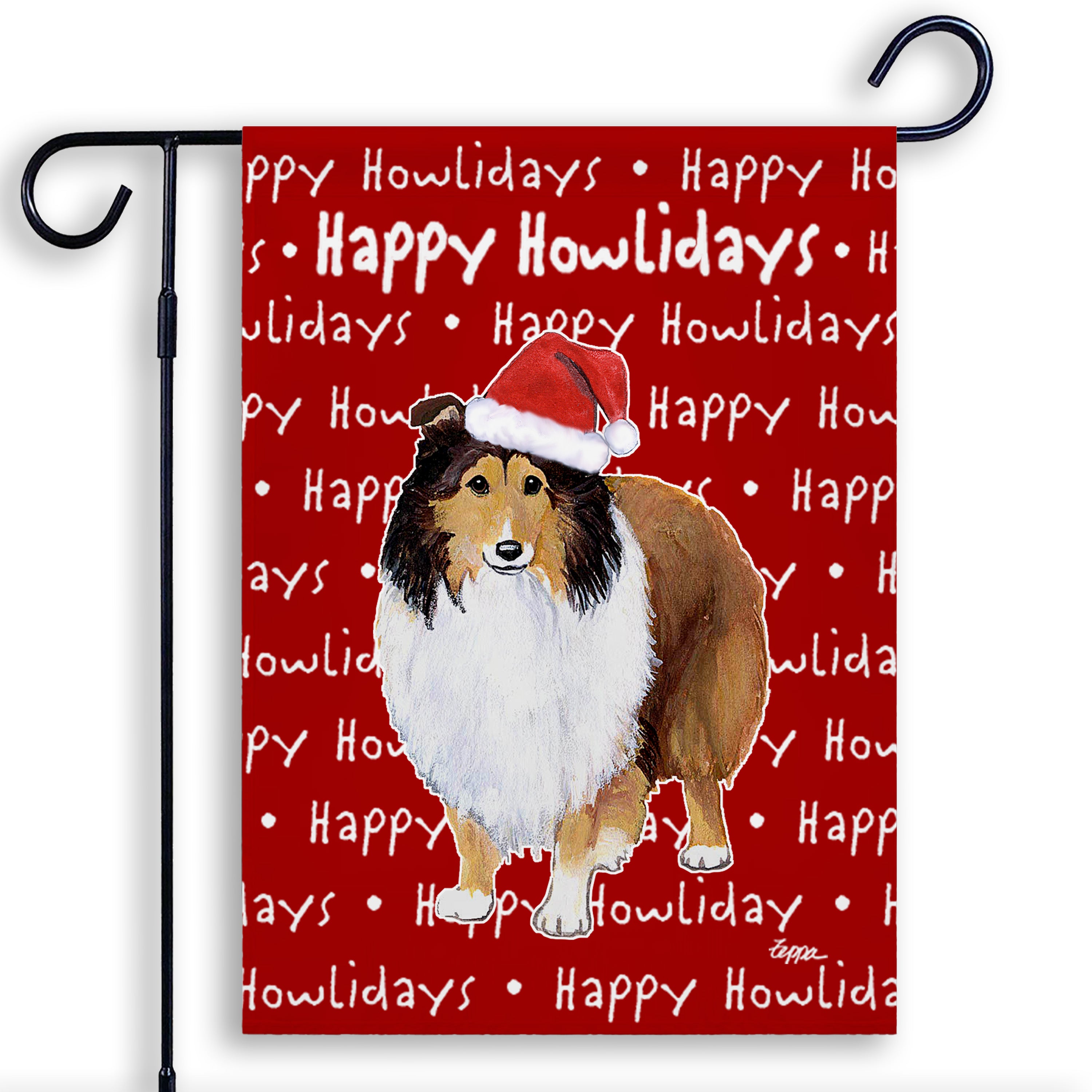 Shetland Sheepdog Christmas Garden Flag
