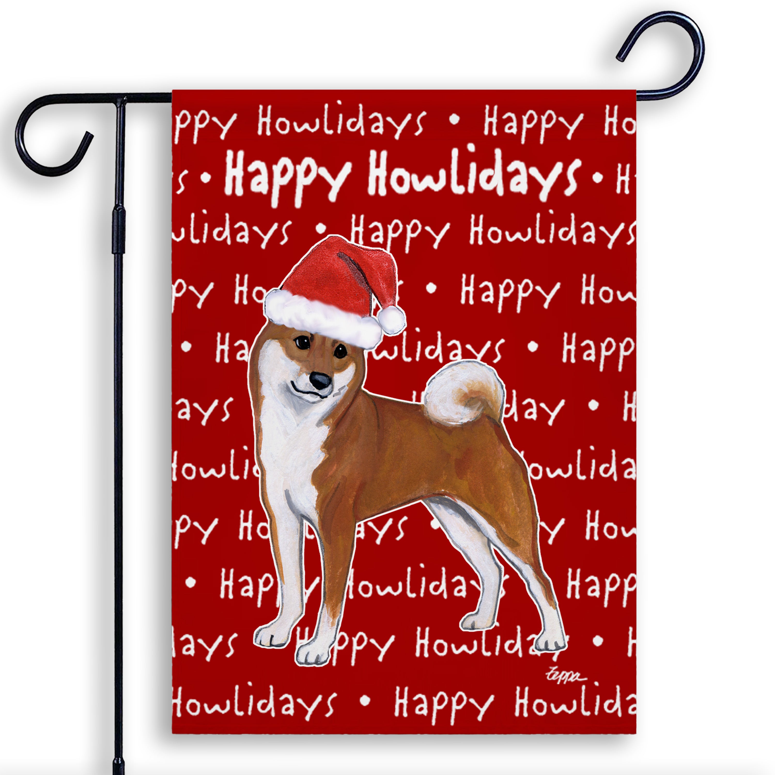 Shiba Inu Christmas Garden Flag