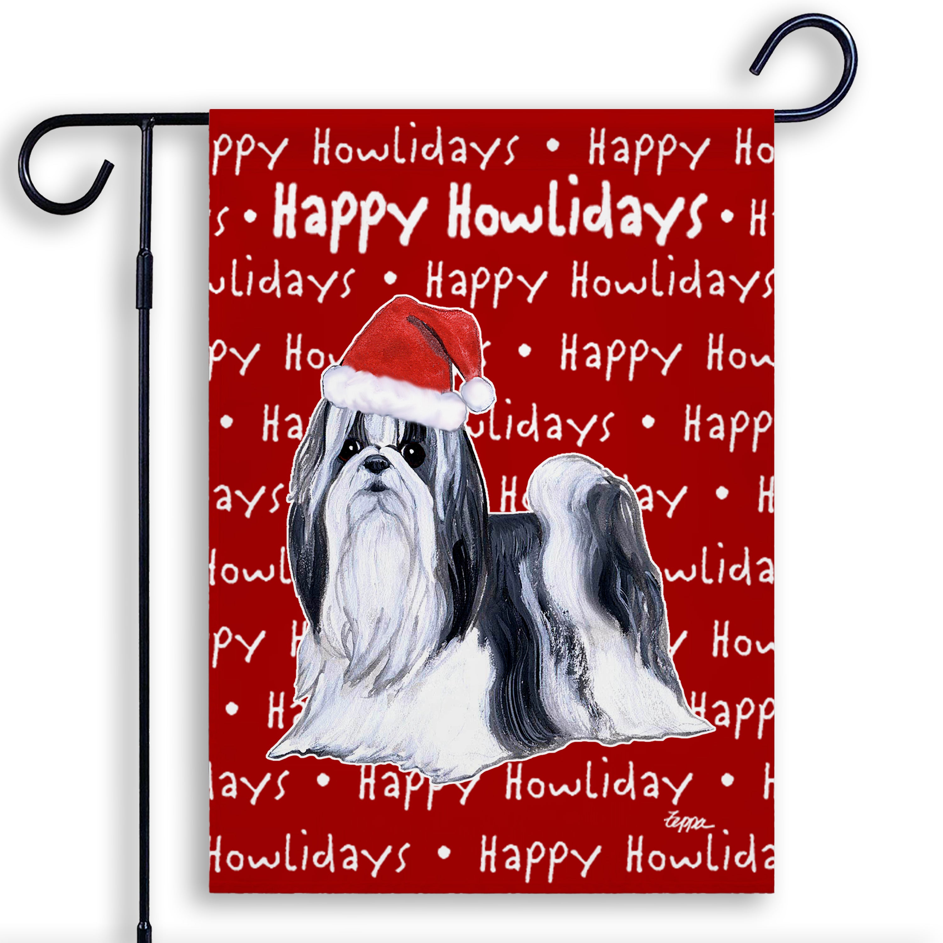 Shih Tzu Christmas Garden Flag