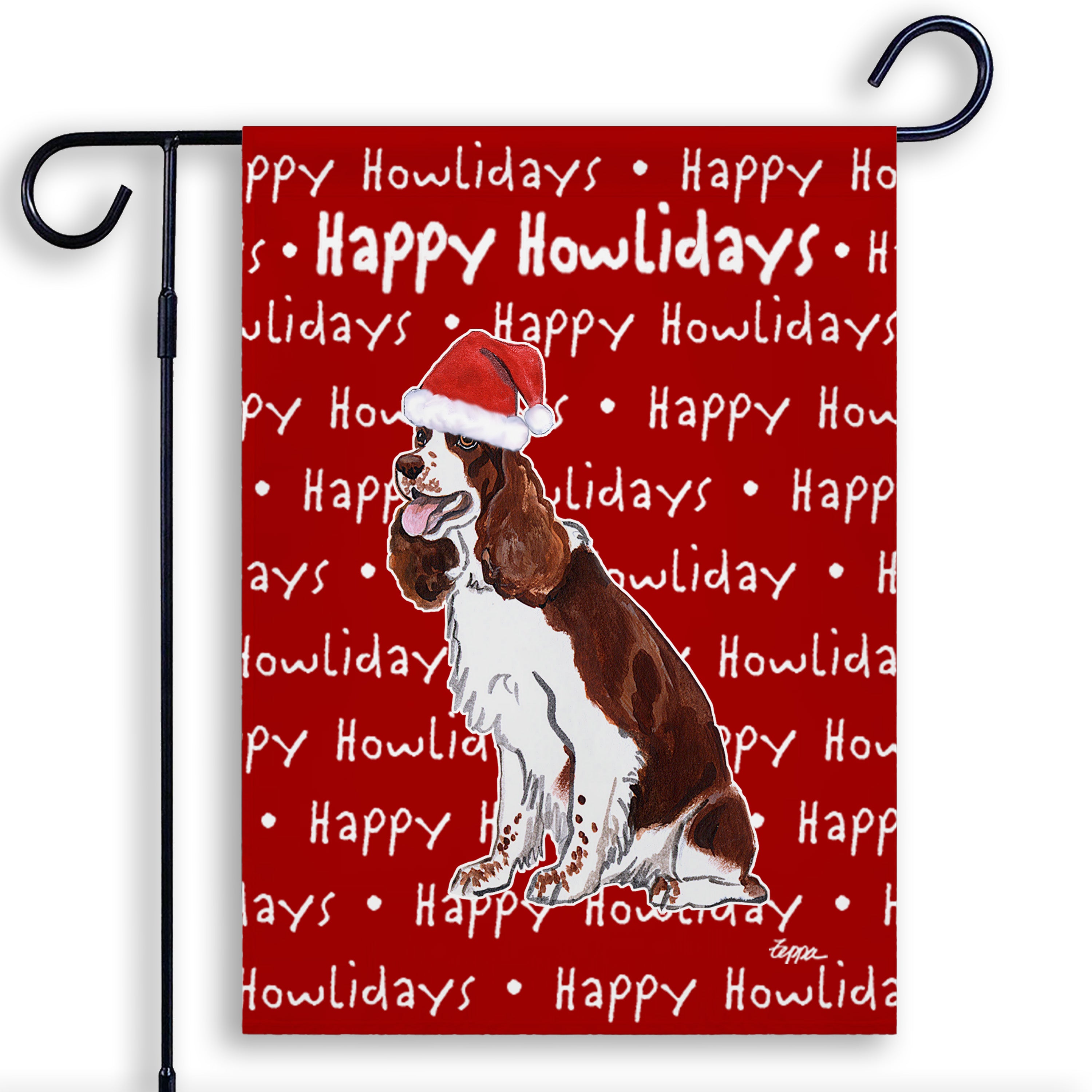 Springer Spaniel Christmas Garden Flag