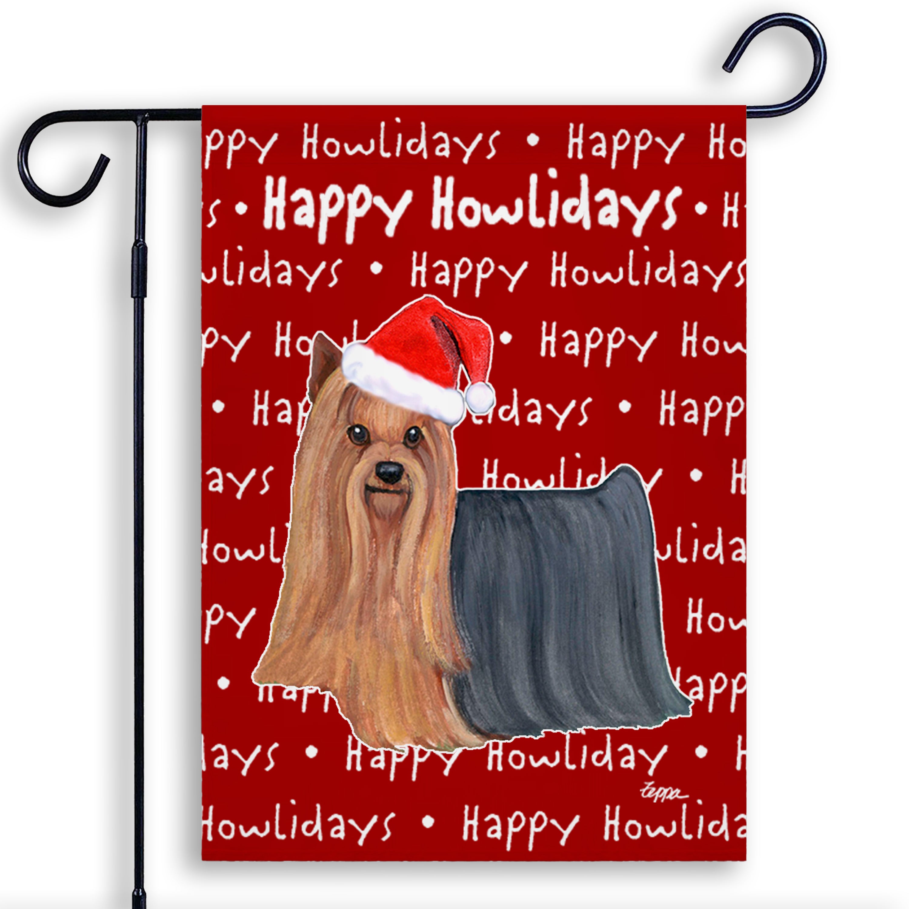 Yorkshire Terrier Christmas Garden Flag