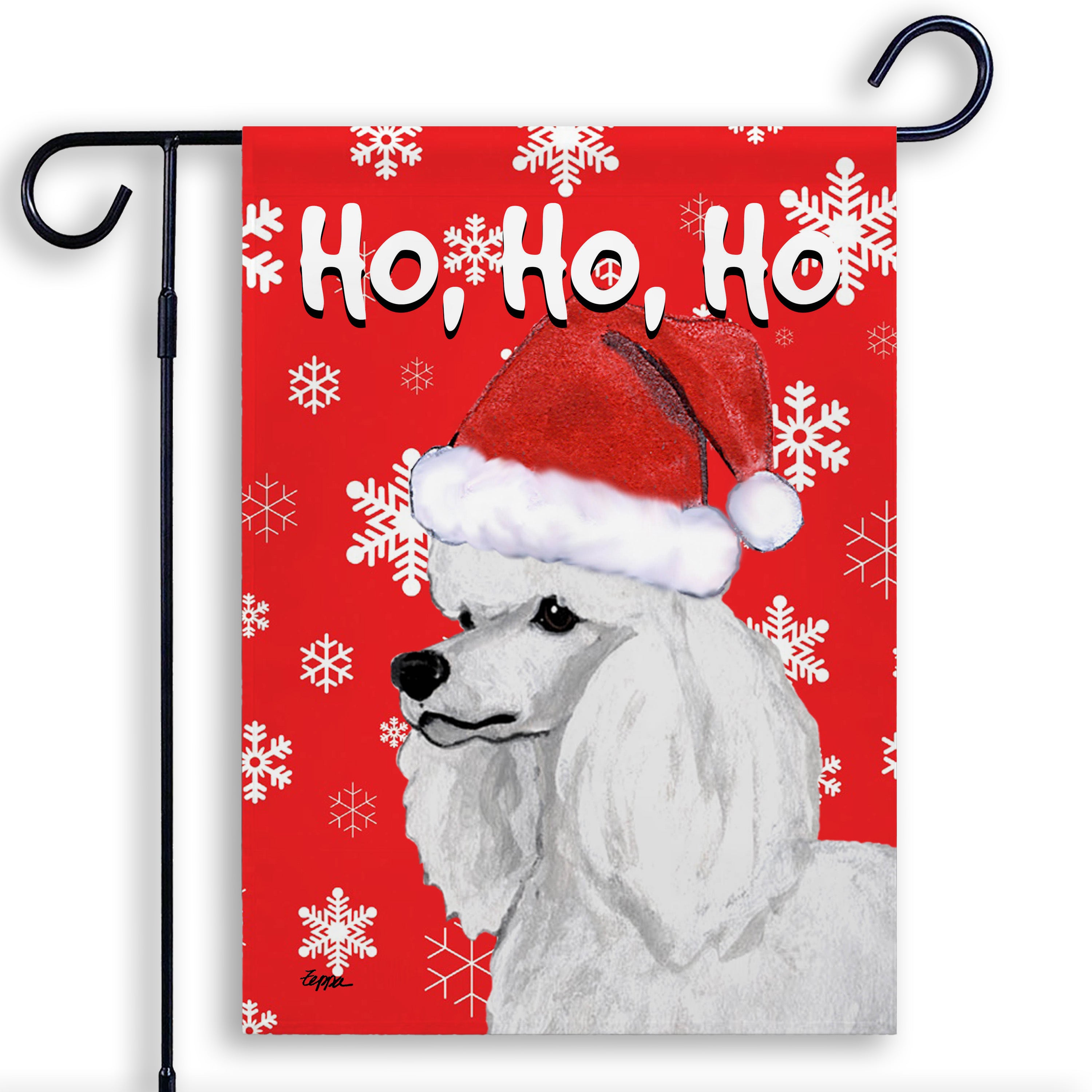 Poodle Christmas Garden Flag