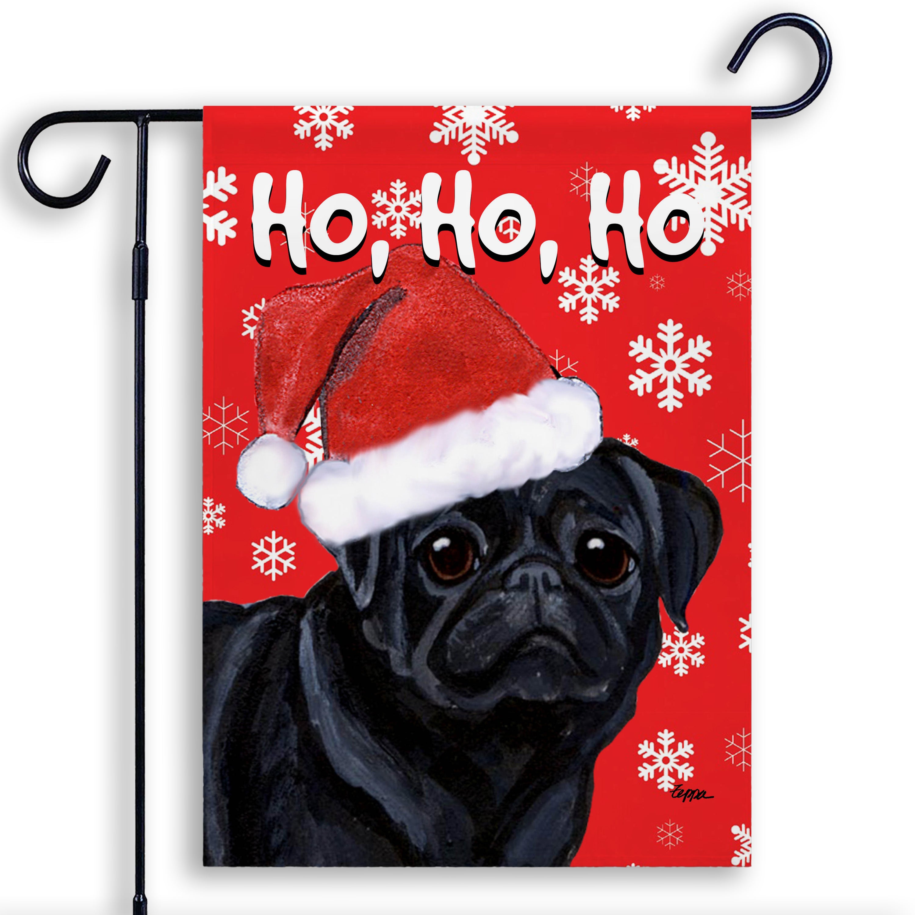 Pug Christmas Garden Flag