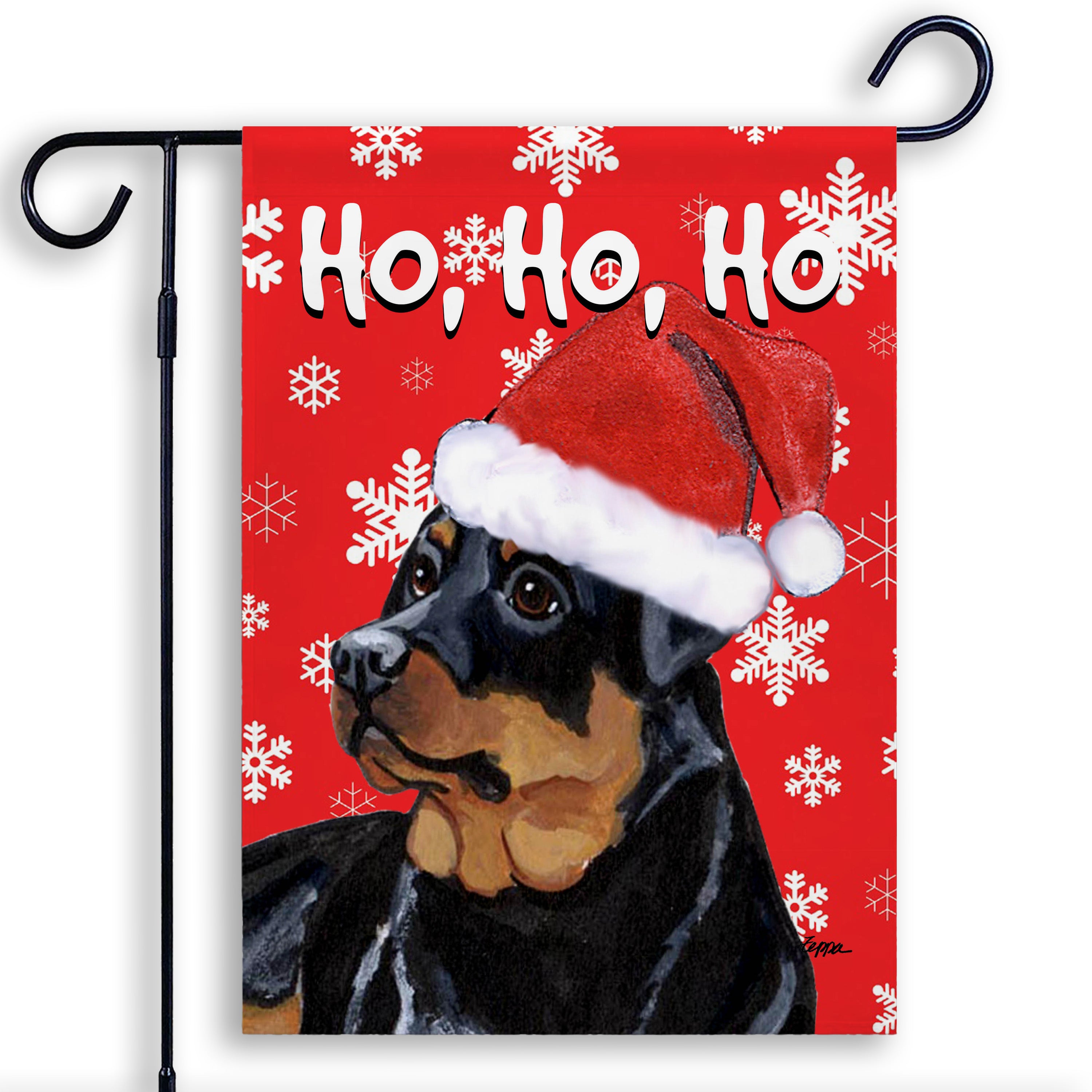 Rottweiler Christmas Garden Flag