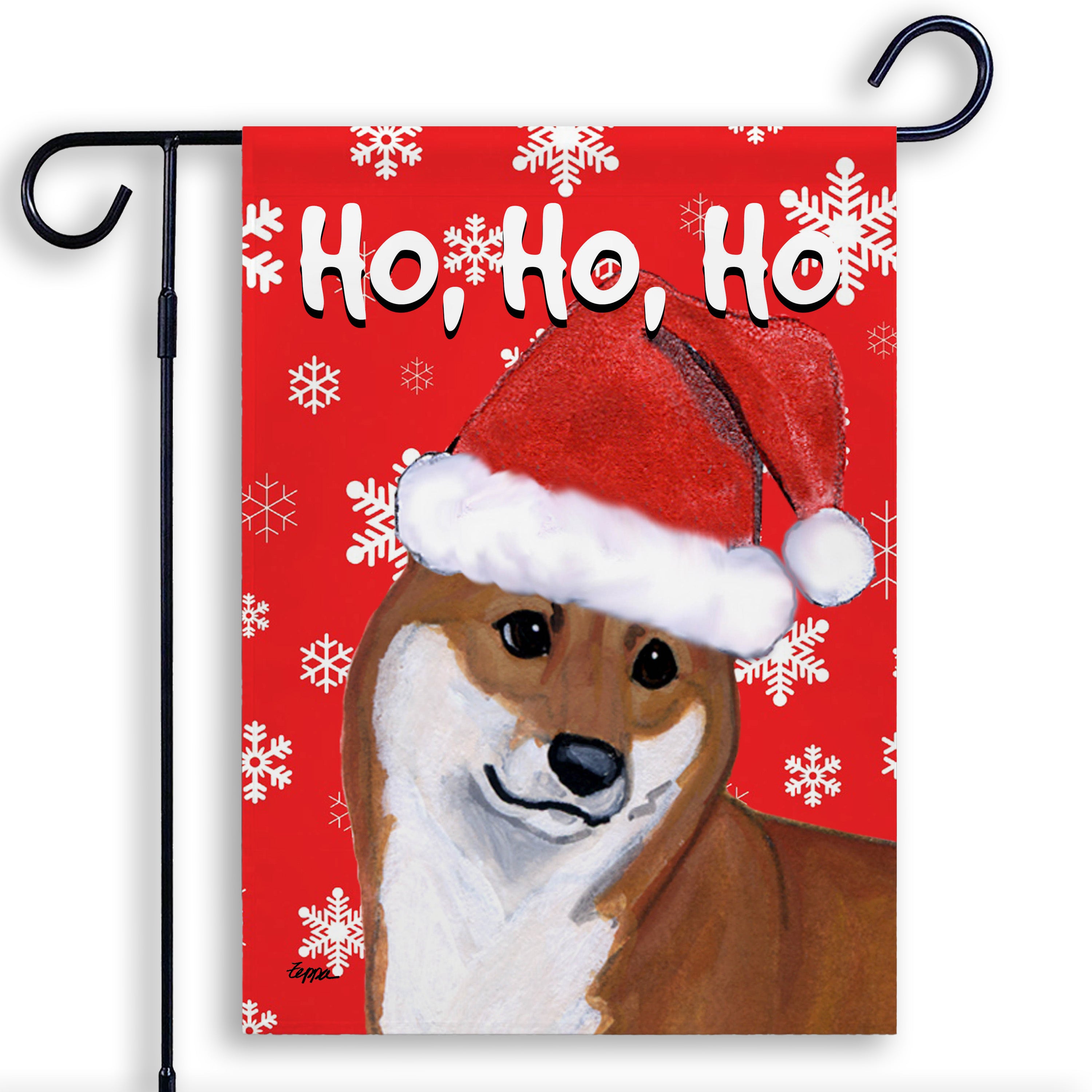 Shiba Inu Christmas Garden Flag