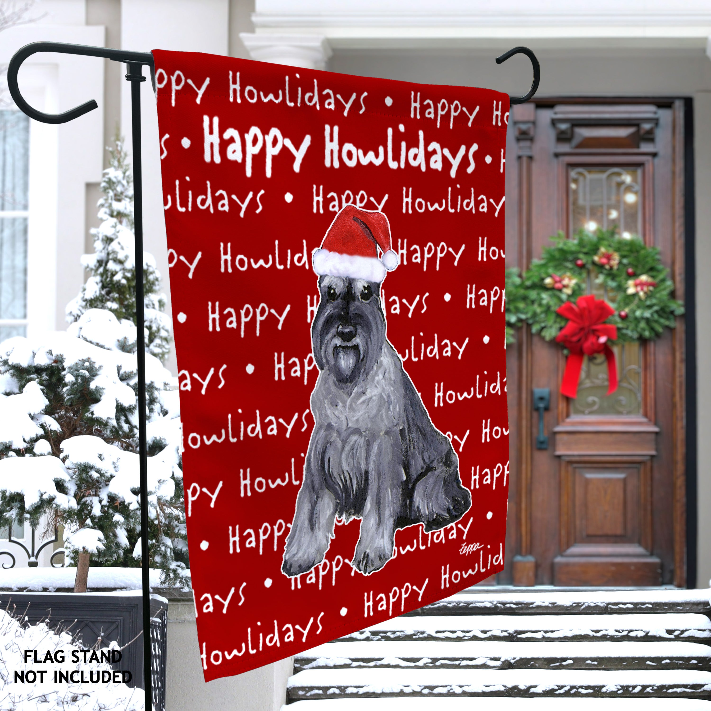 Schnauzer Miniature Christmas Garden Flag