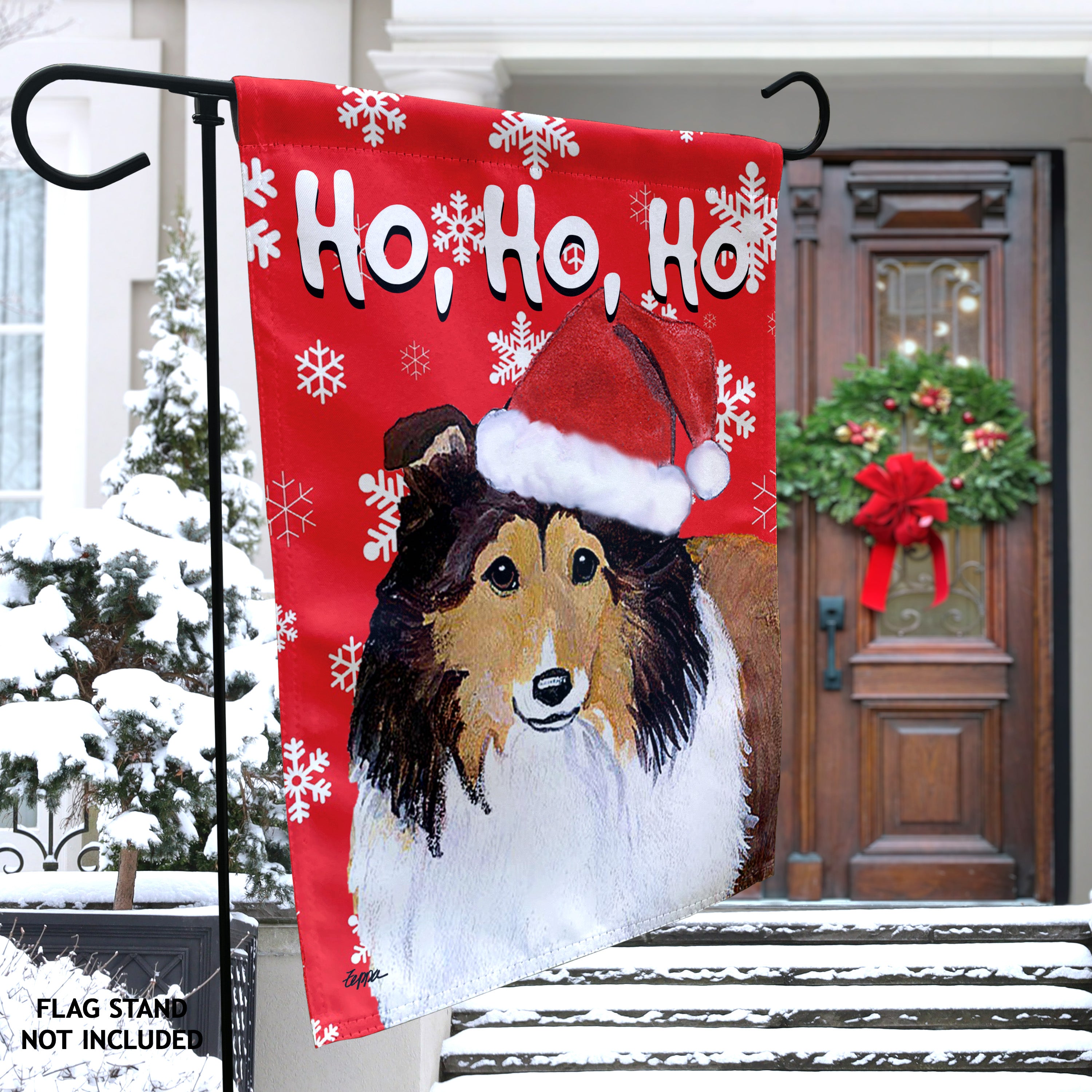 Shetland Sheepdog Christmas Garden Flag