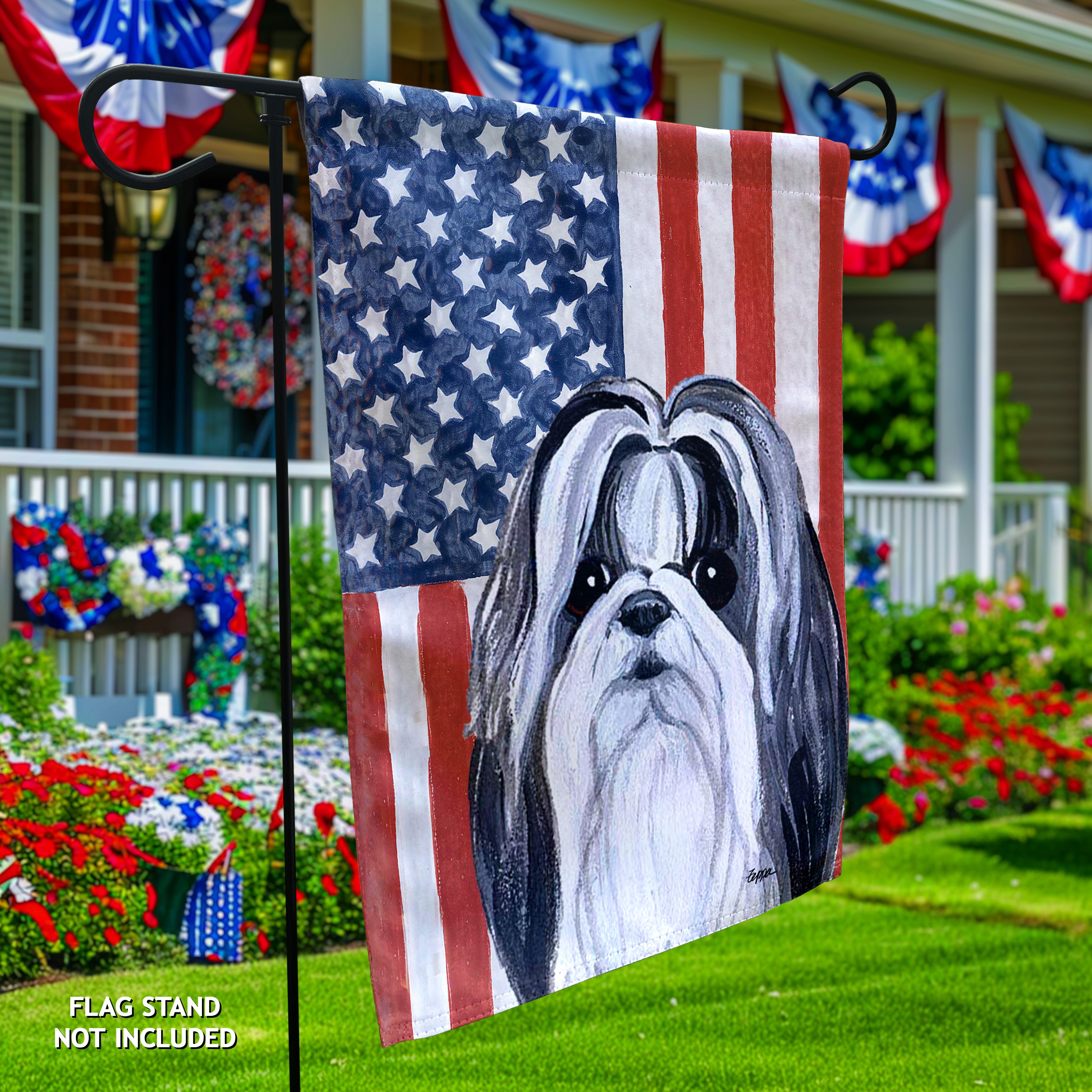 Shih Tzu Americana Garden Flag
