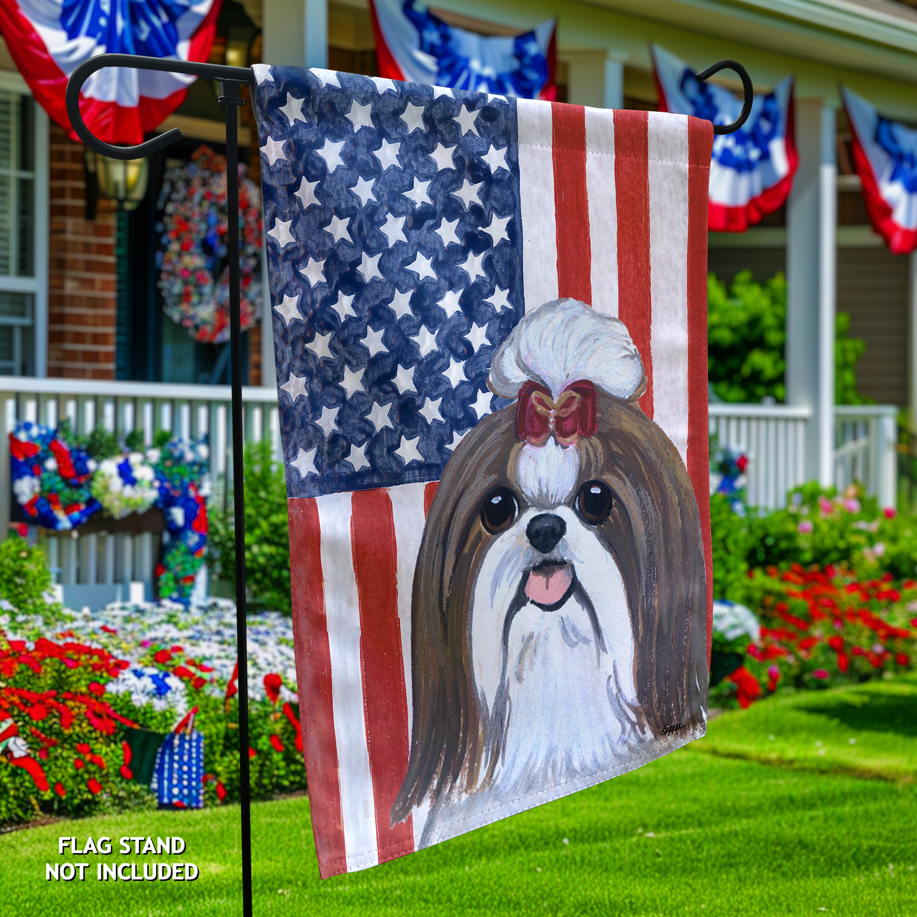 Shih Tzu Americana Garden Flag