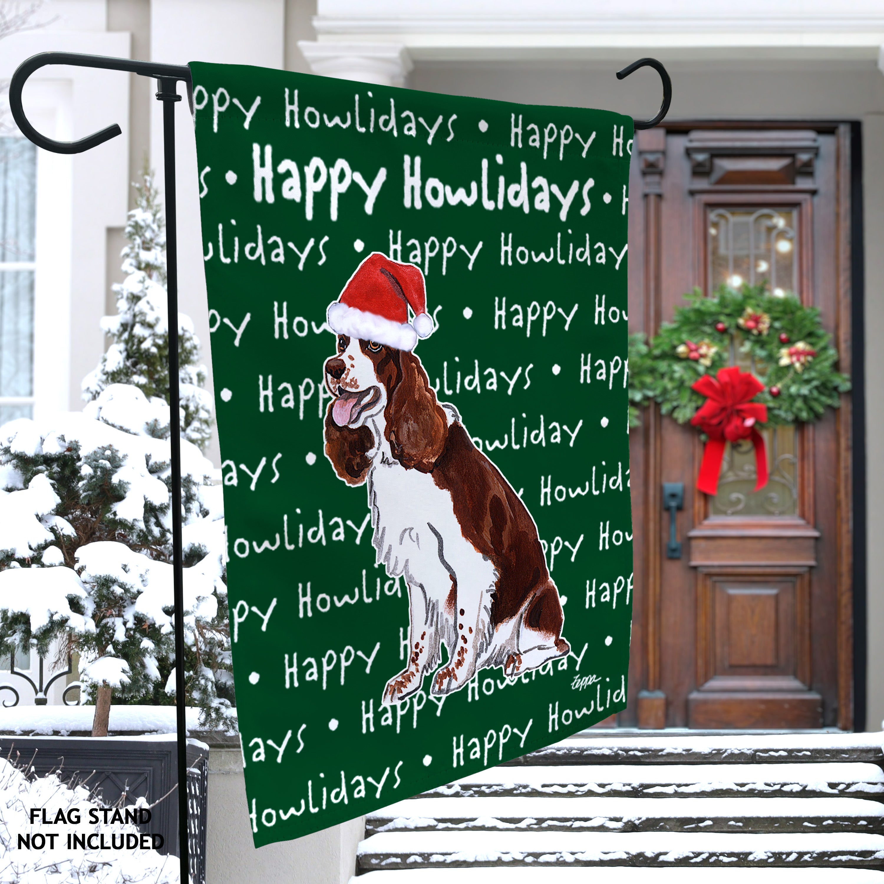 Springer Spaniel Christmas Garden Flag