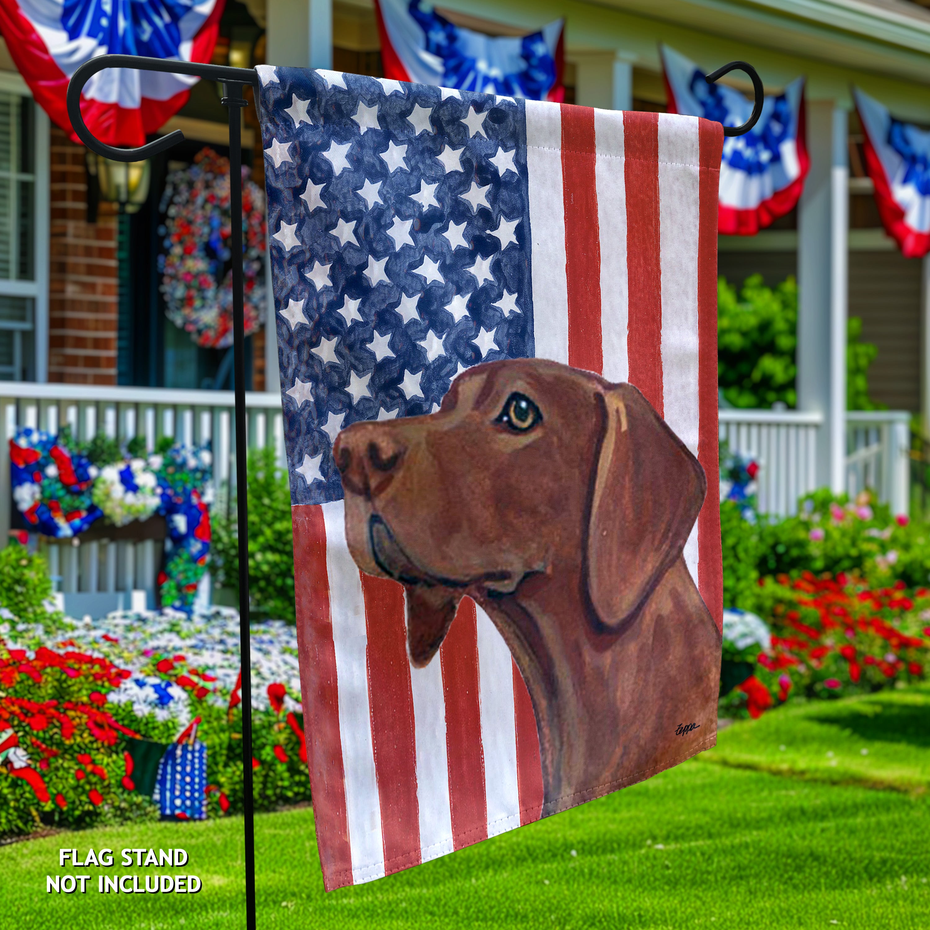 Vizsla Americana Garden Flag