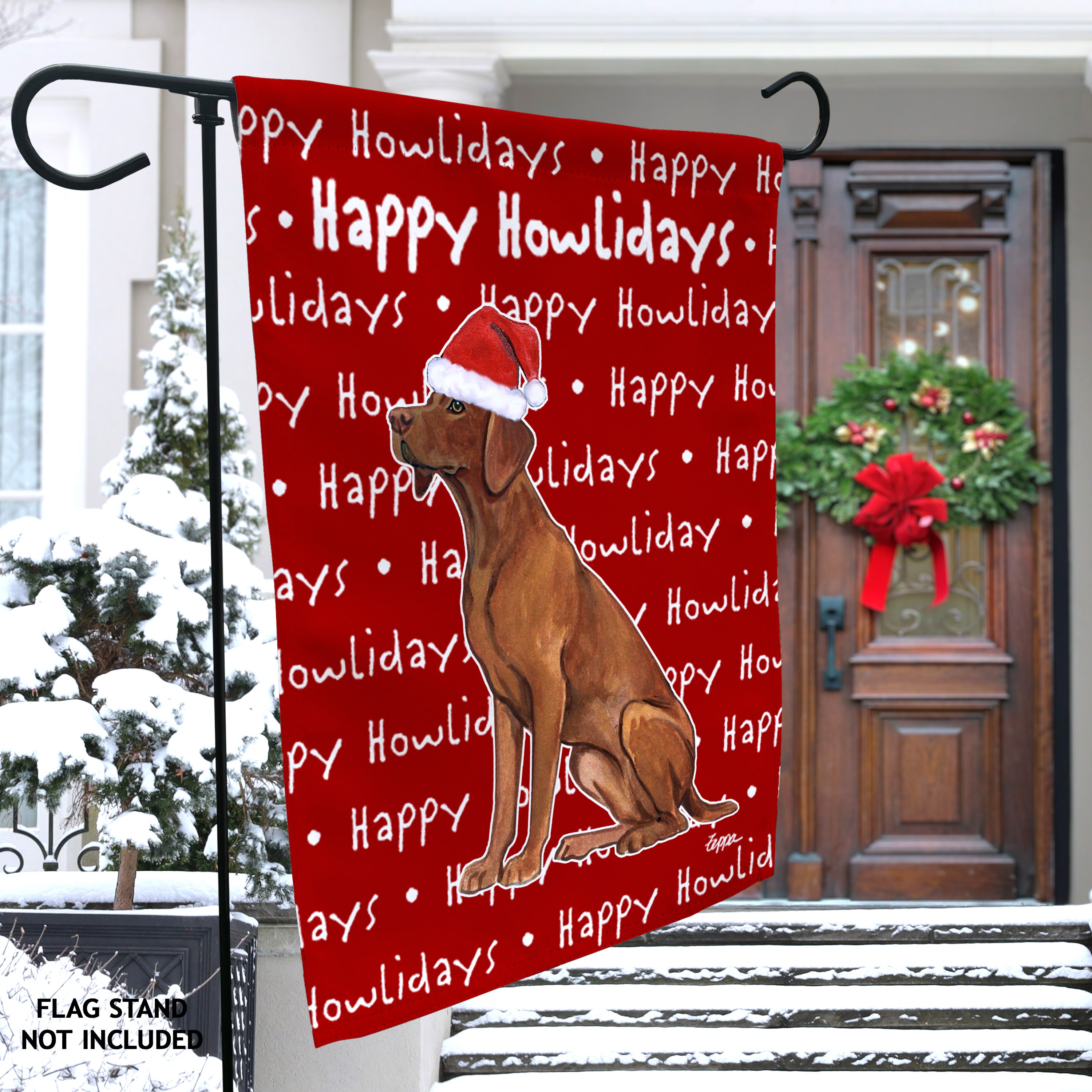 Vizsla Christmas Garden Flag