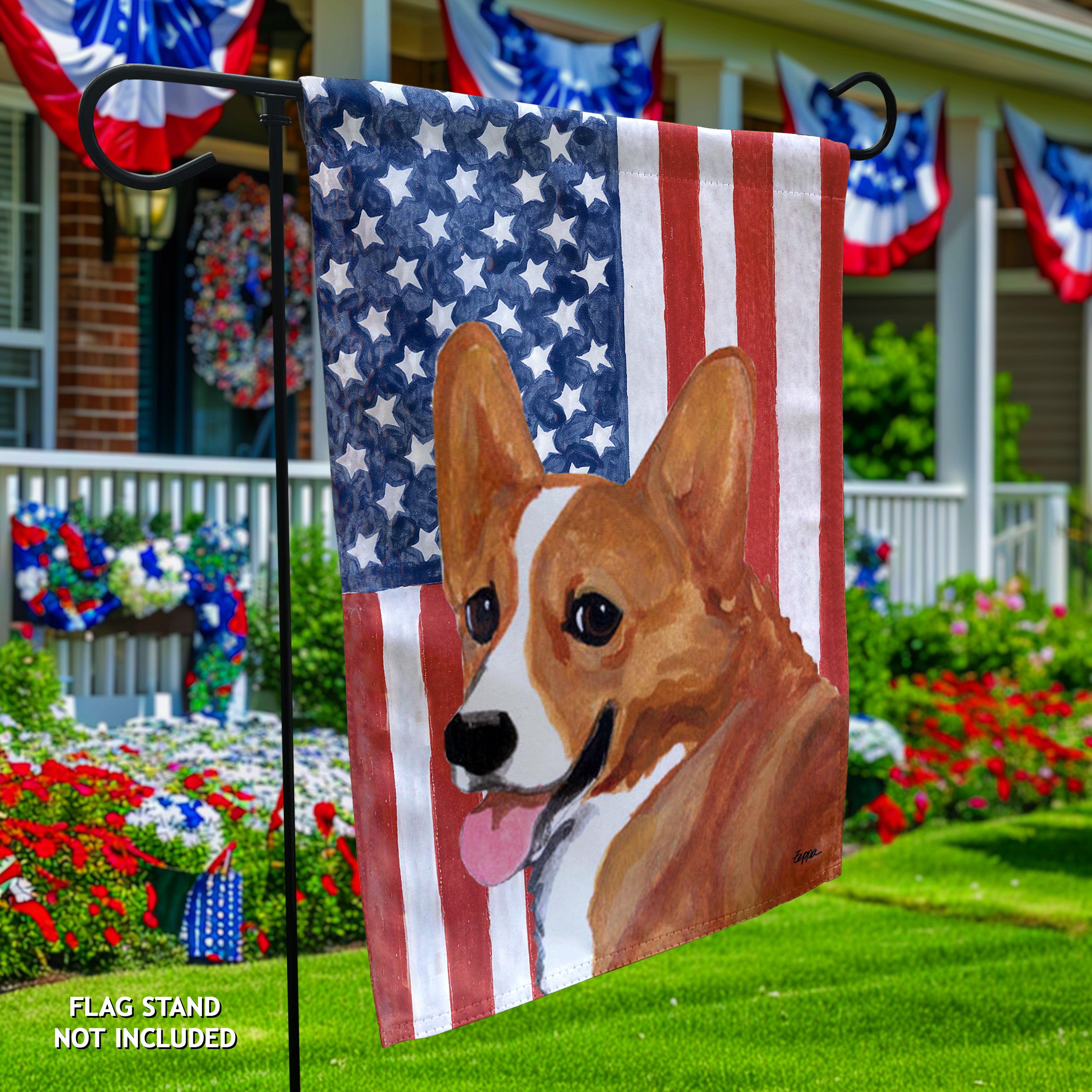 Welsh Corgi Pembroke Americana Garden Flag