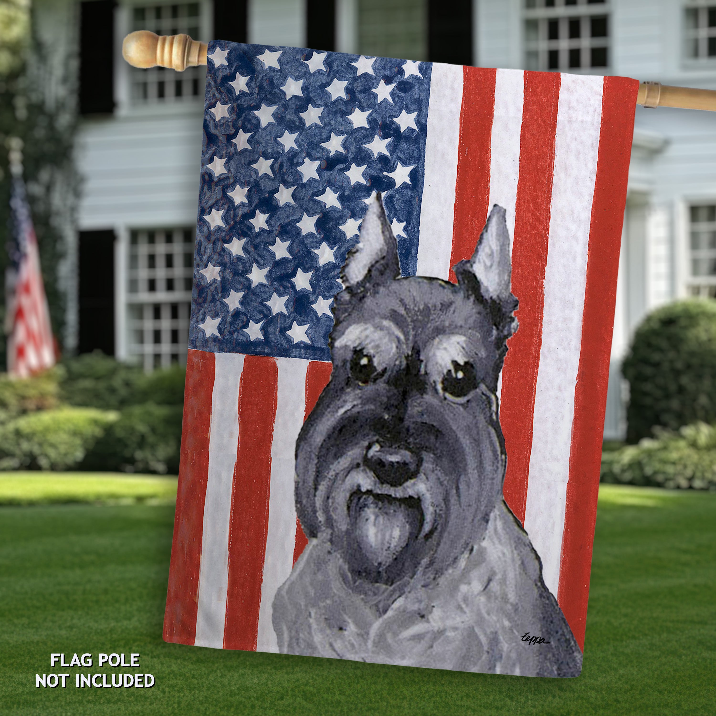 Schnauzer Miniature Americana House Flag