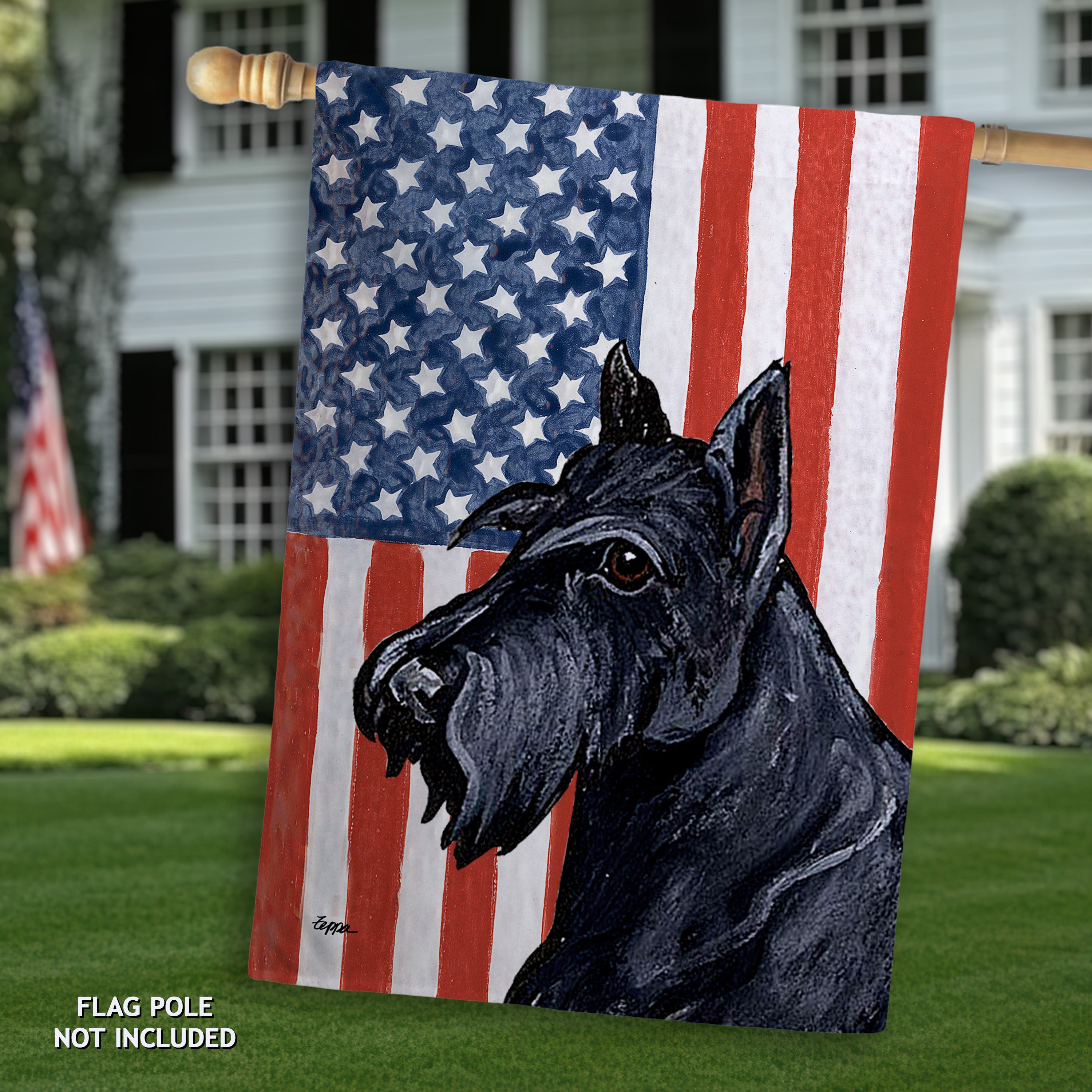 Scottish Terrier Americana House Flag