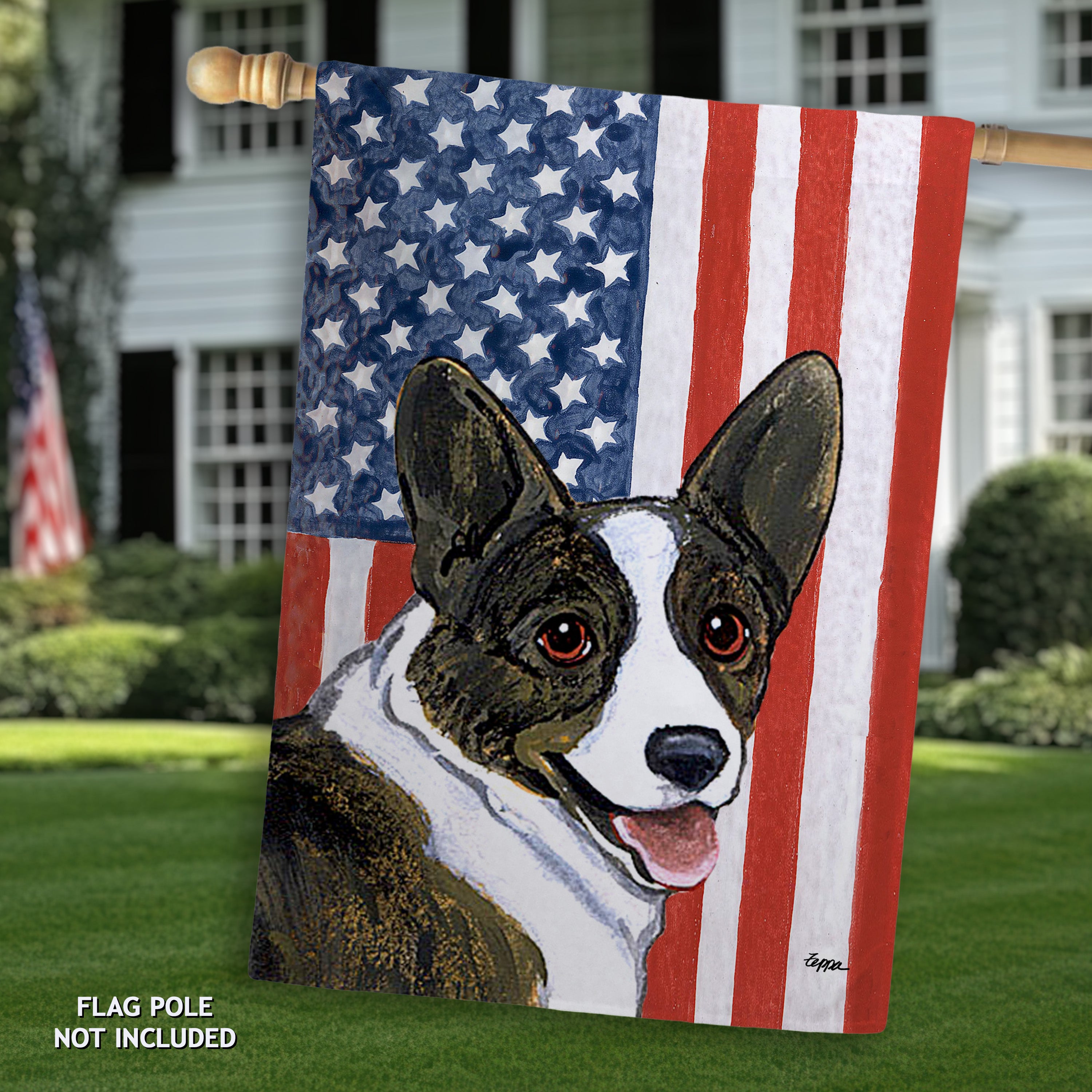 Welsh Corgi Cardigan    Americana House Flag