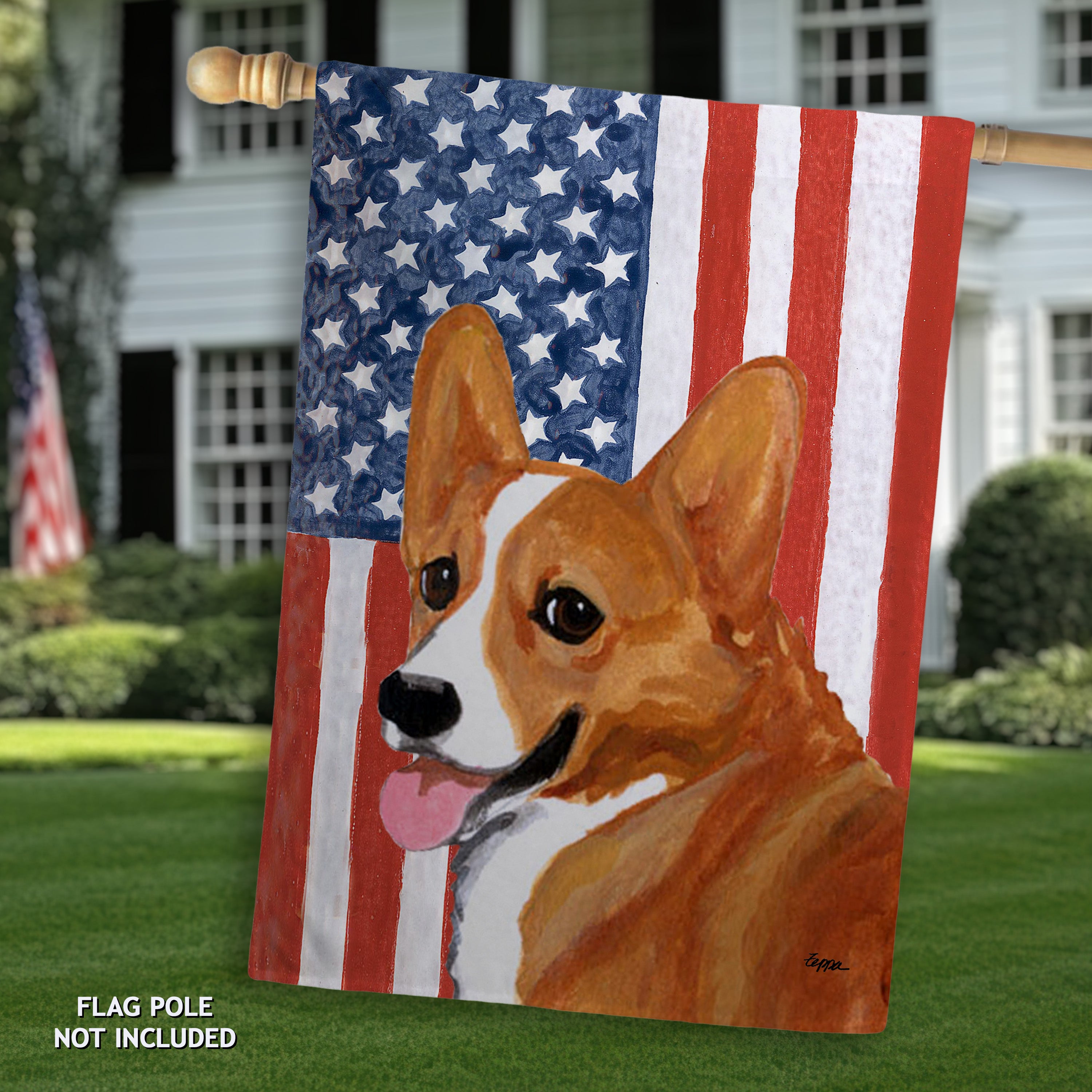 Welsh Corgi Pembroke Americana House Flag