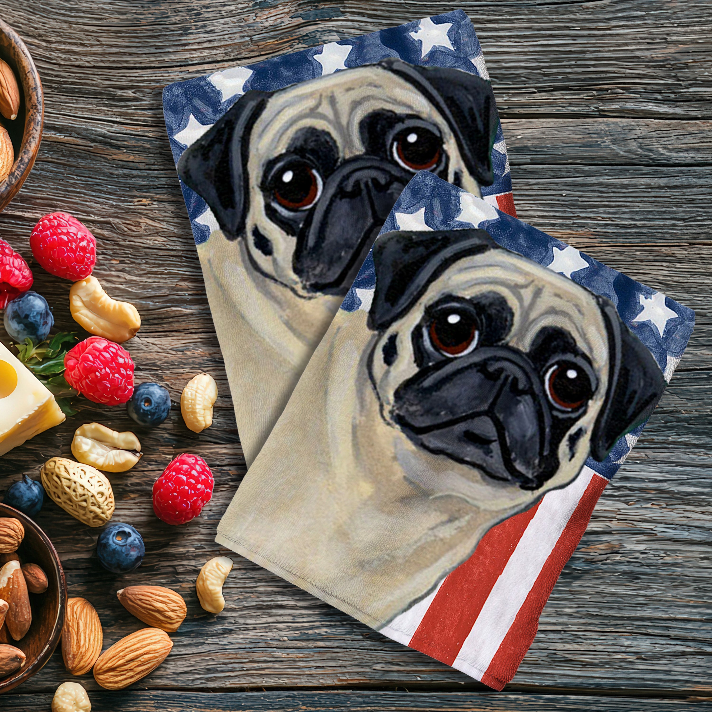 Pug Americana Kitchen Textiles Set