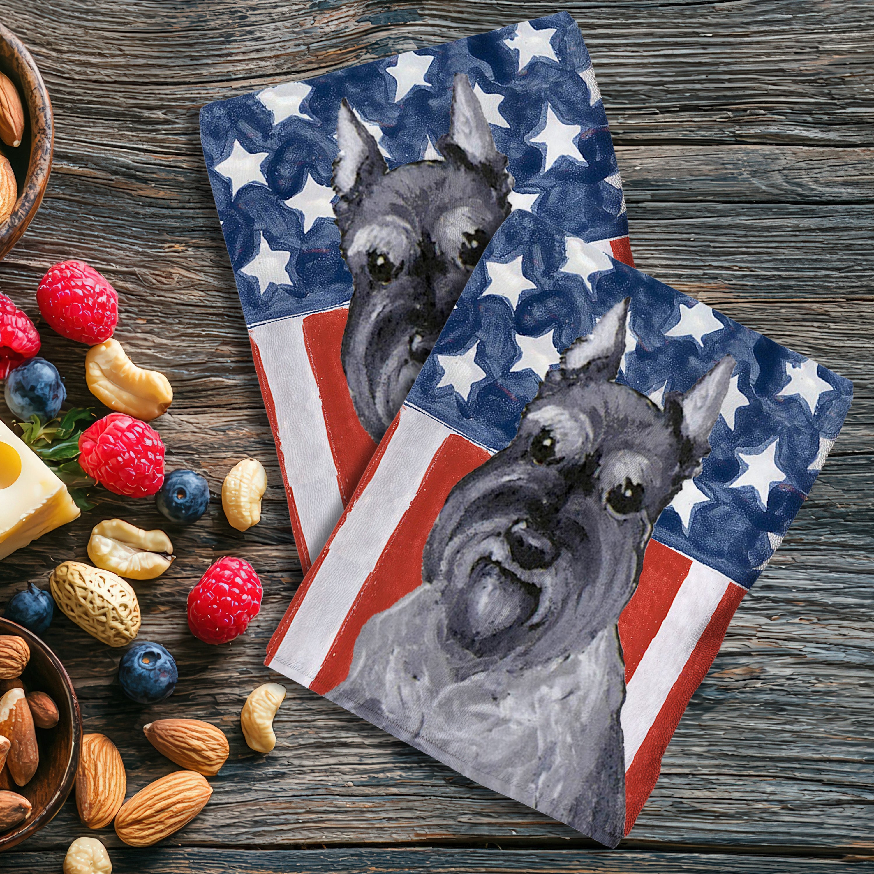 Schnauzer Miniature Americana Kitchen Textiles Set