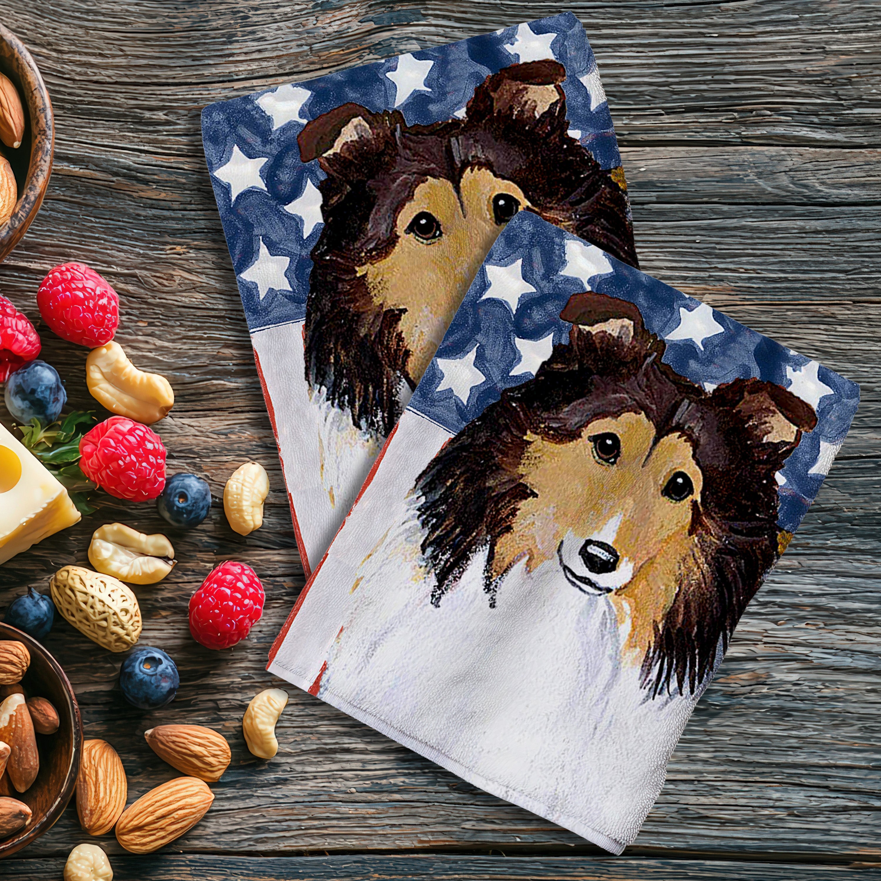 Shetland Sheepdog Americana Kitchen Textiles Set