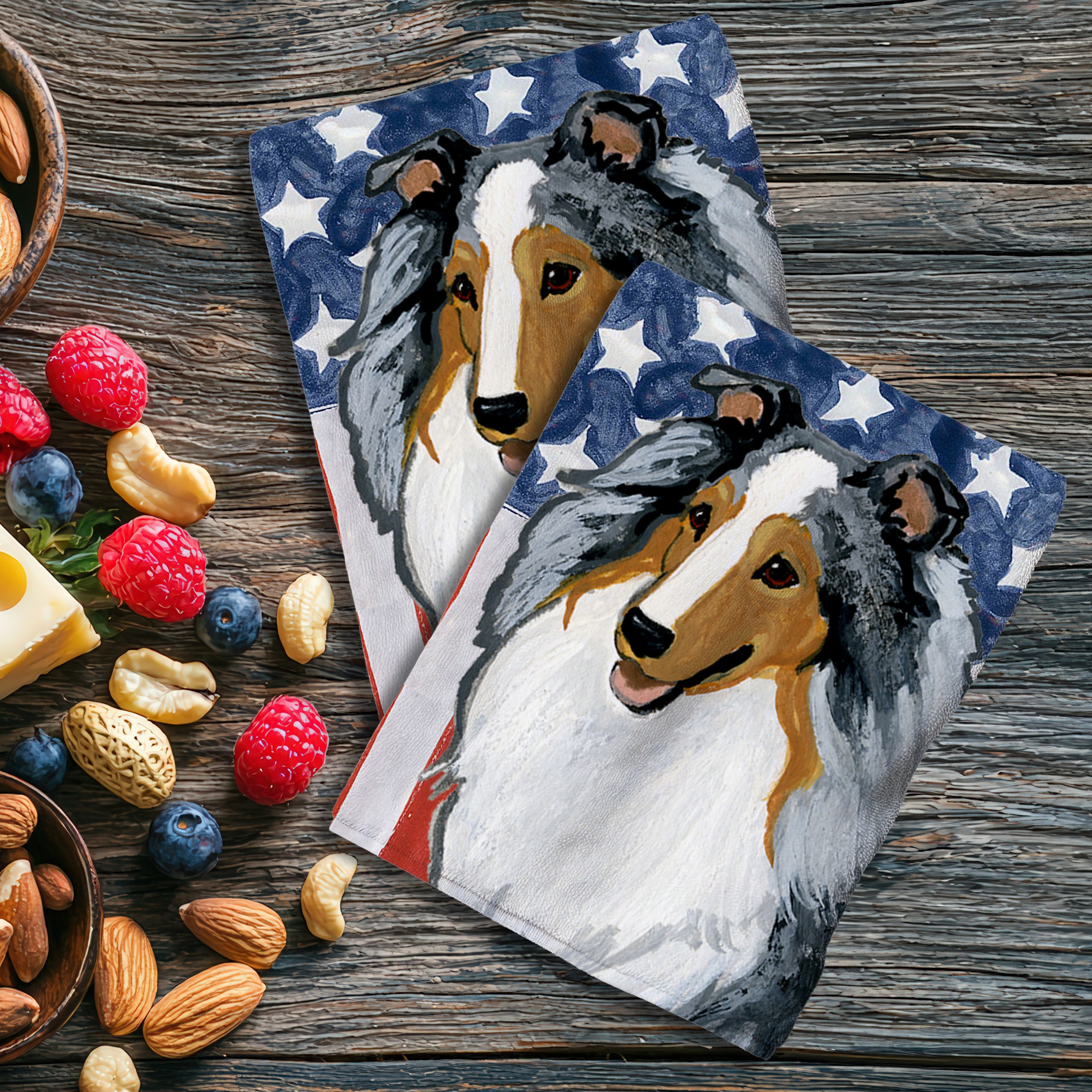 Shetland Sheepdog Americana Kitchen Textiles Set