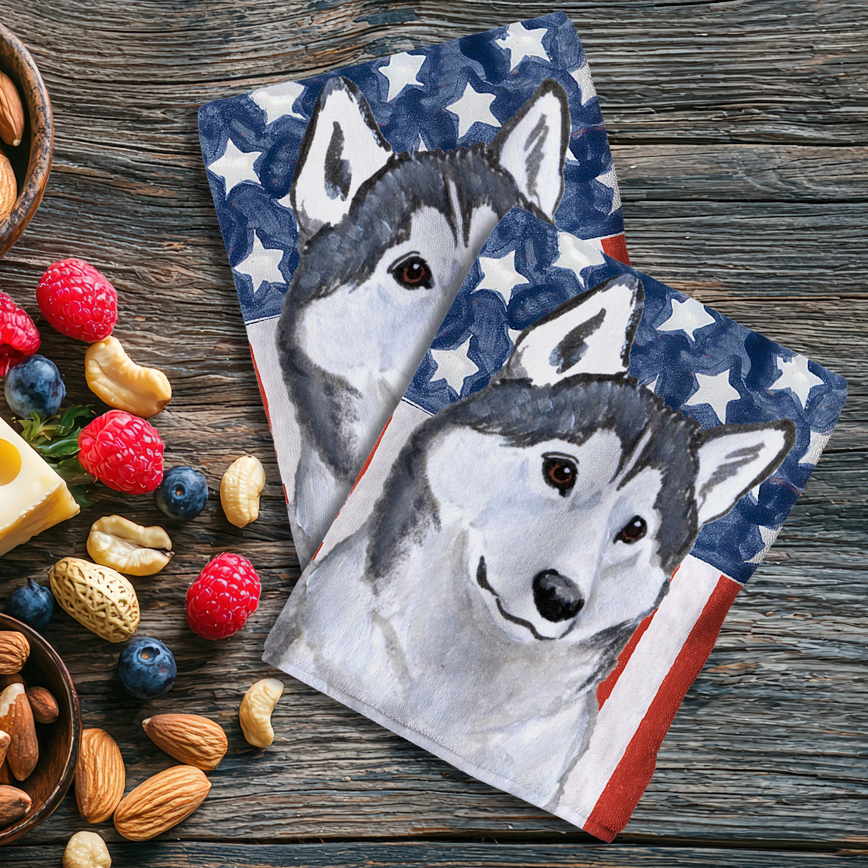 Siberian Husky Americana Kitchen Textiles Set
