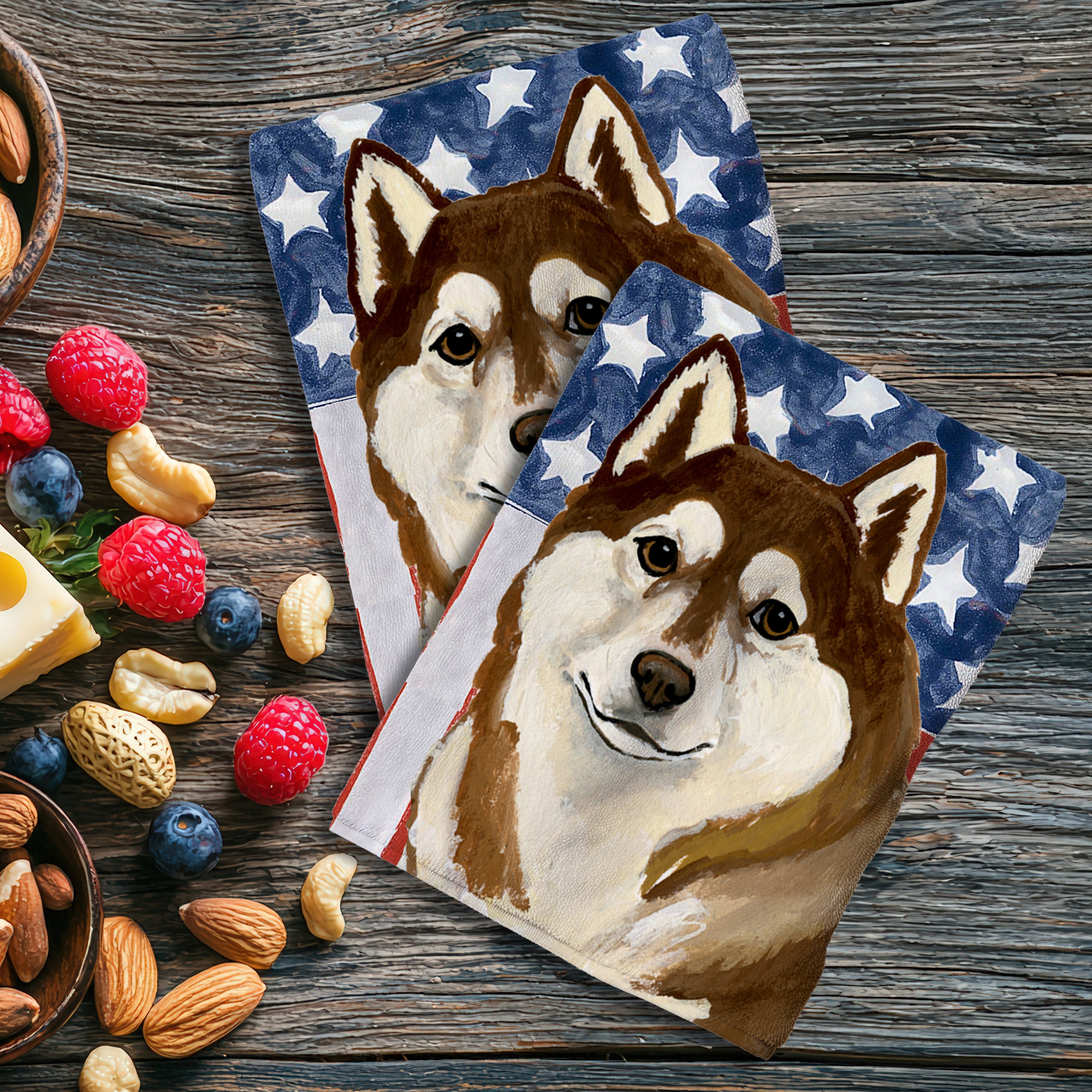 Siberian Husky Americana Kitchen Textiles Set