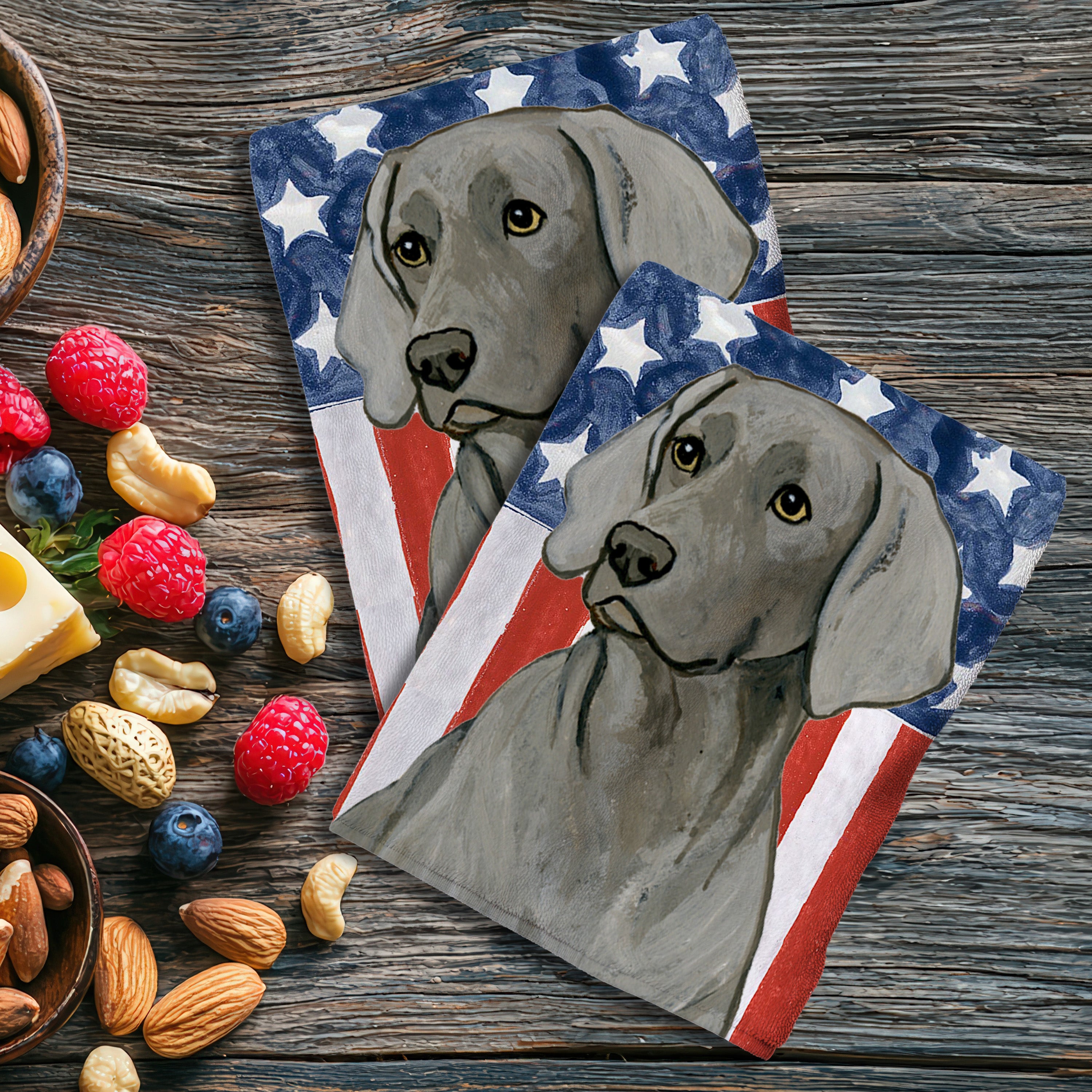 Weimaraner Sitting Americana Kitchen Textiles Set