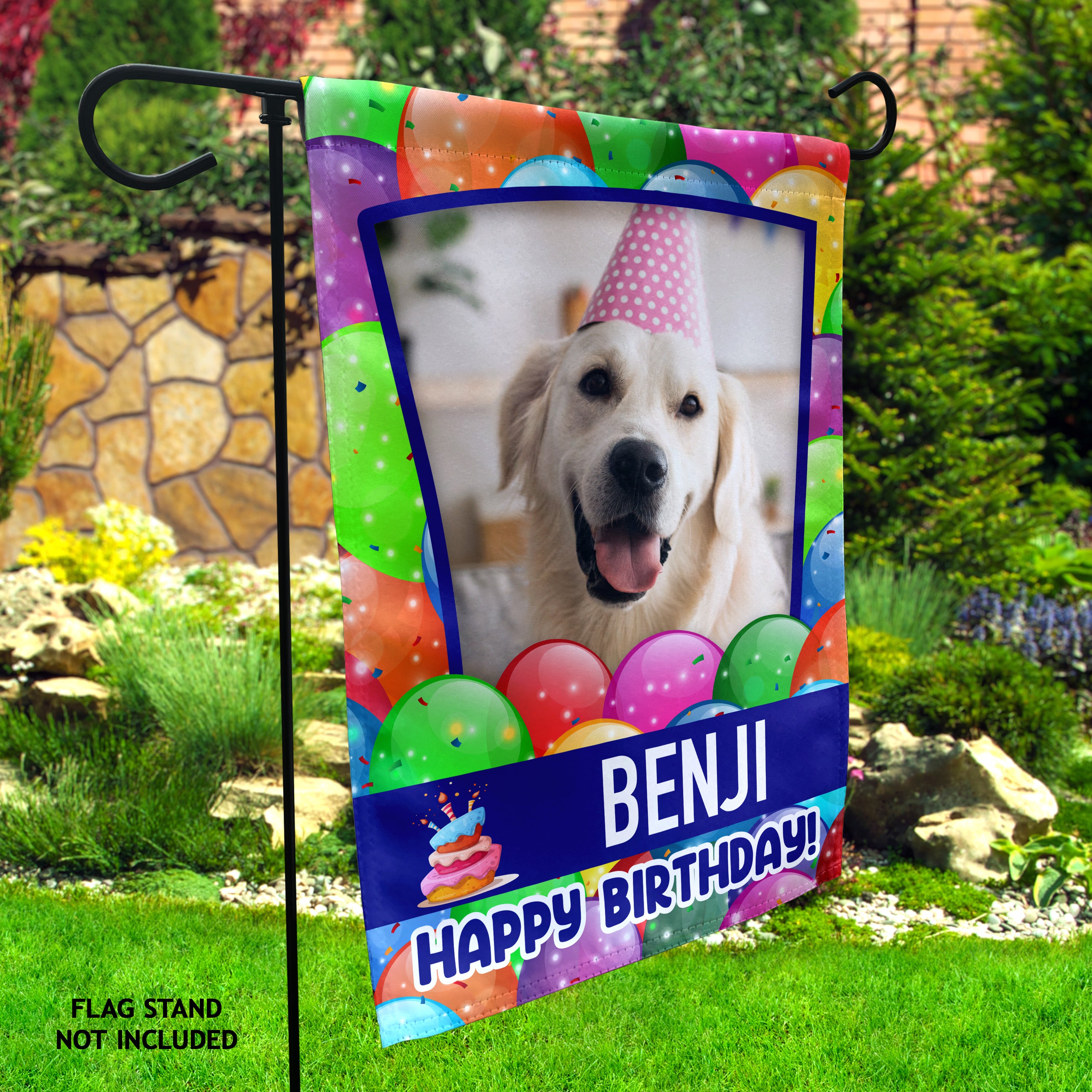 Personalized Dog Garden Flag – Custom Outdoor Flag with Your Pet’s Photo & Name