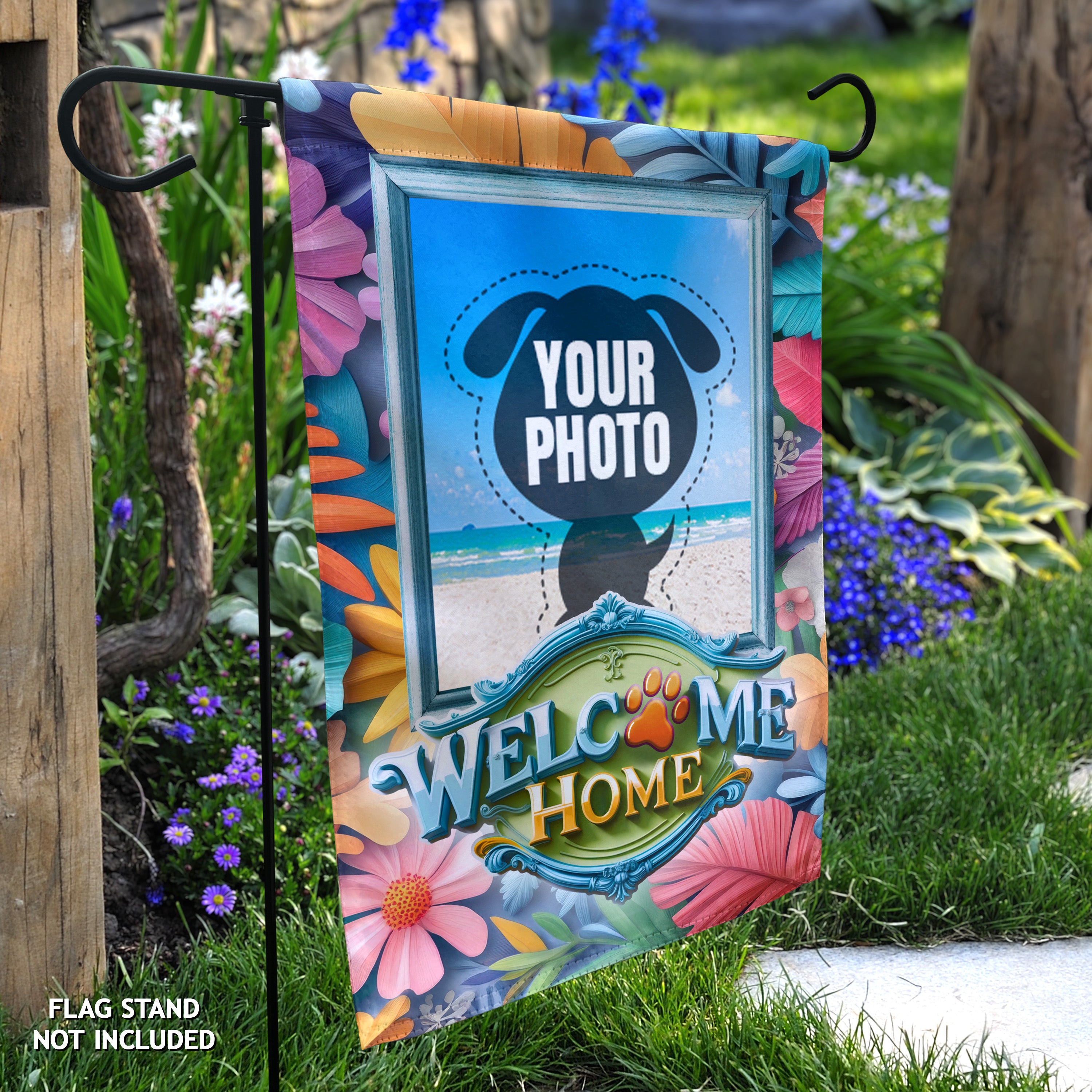 Custom Dog Garden Flag – Personalized with Your Pet’s Photo – 80+ Themes