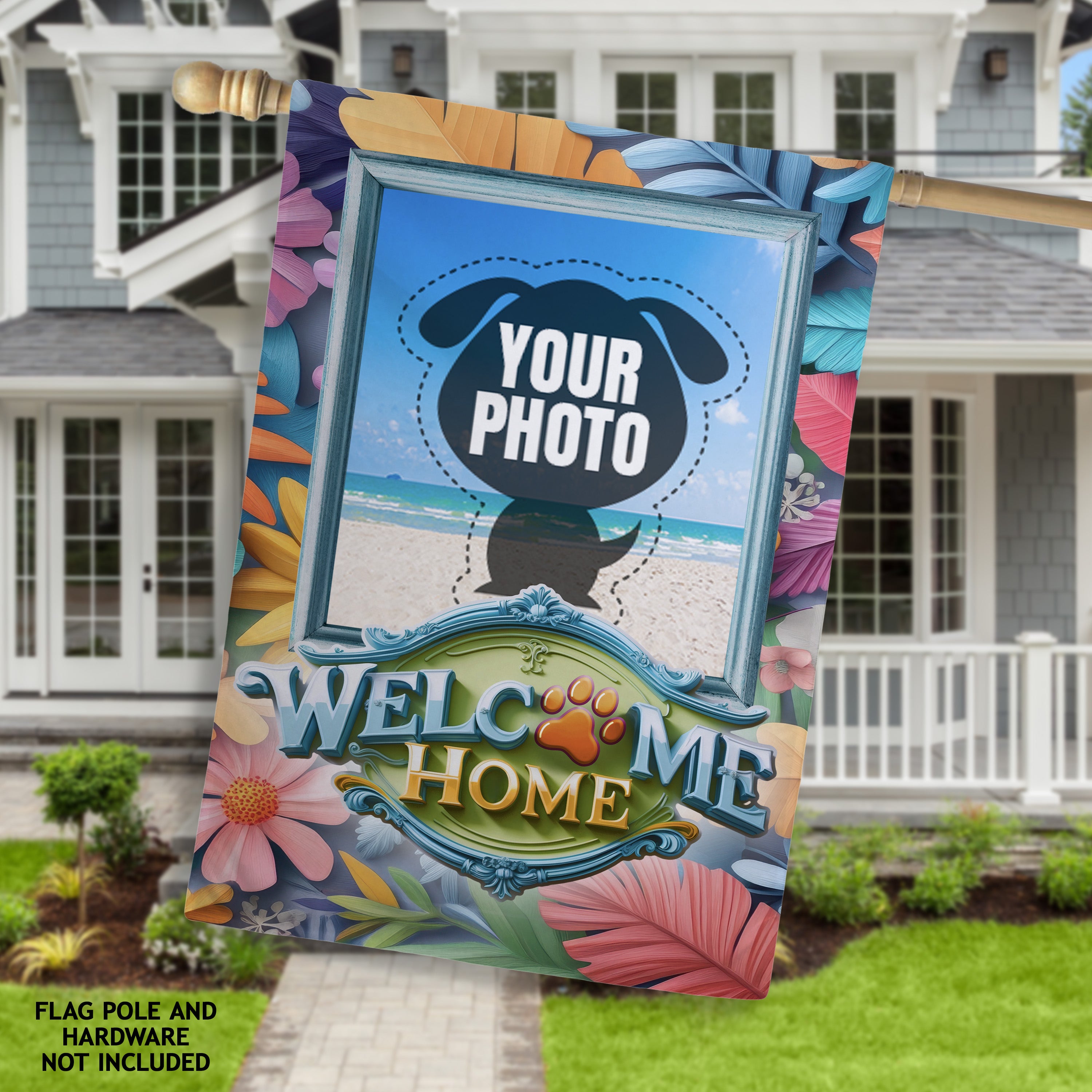 Custom Dog House Flag – Personalized with Your Pet’s Photo – 80+ Themes