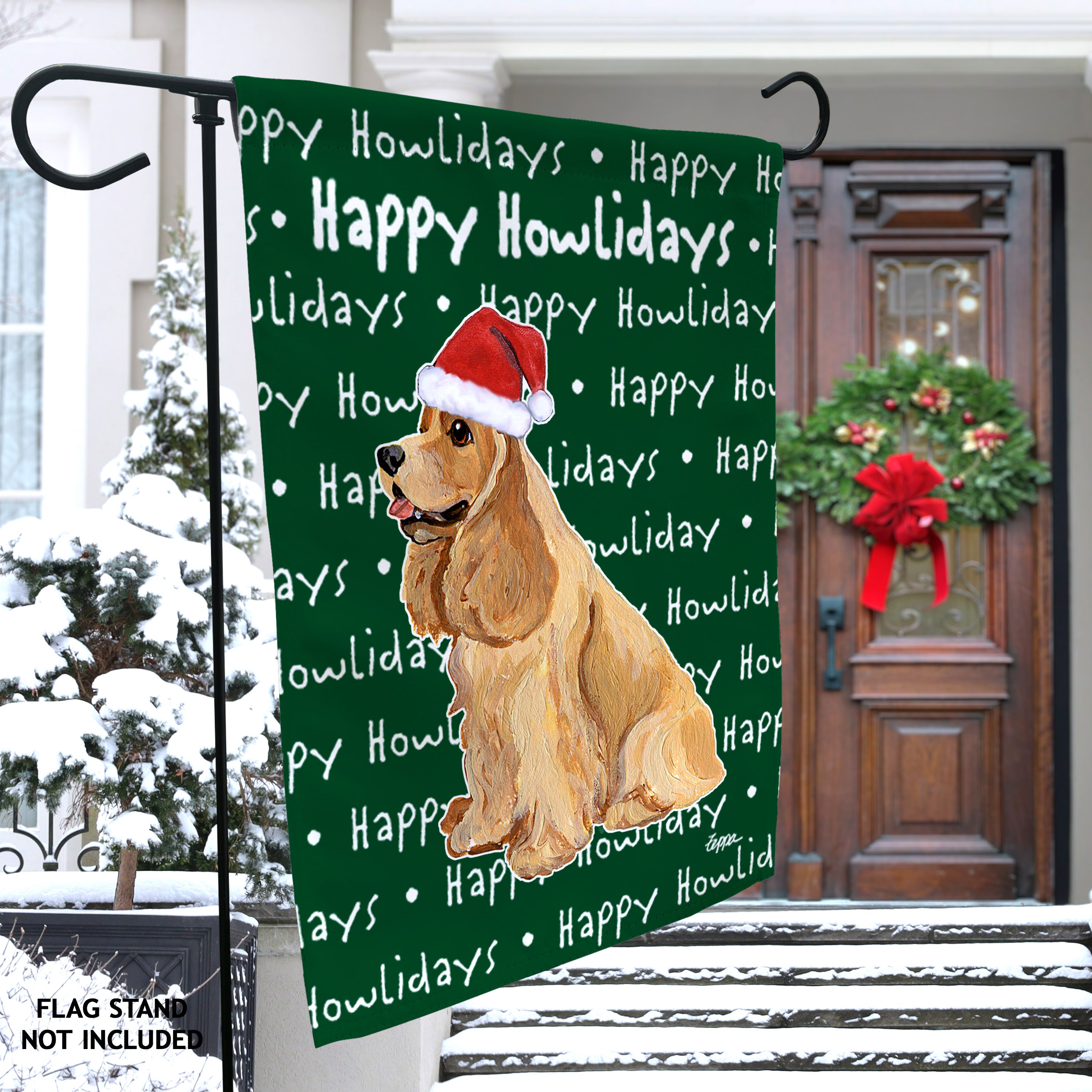 American Cocker Spaniel Christmas Garden Flag