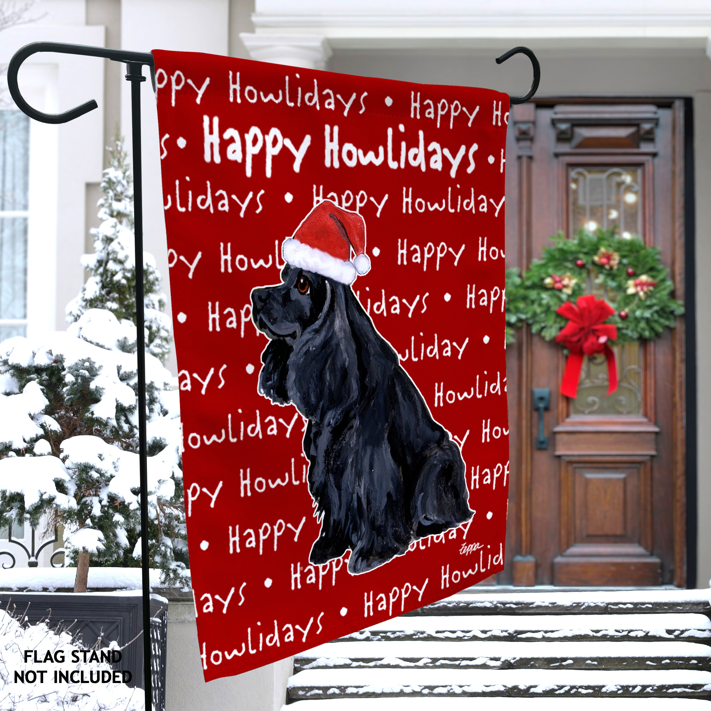 American Cocker Spaniel Christmas Garden Flag