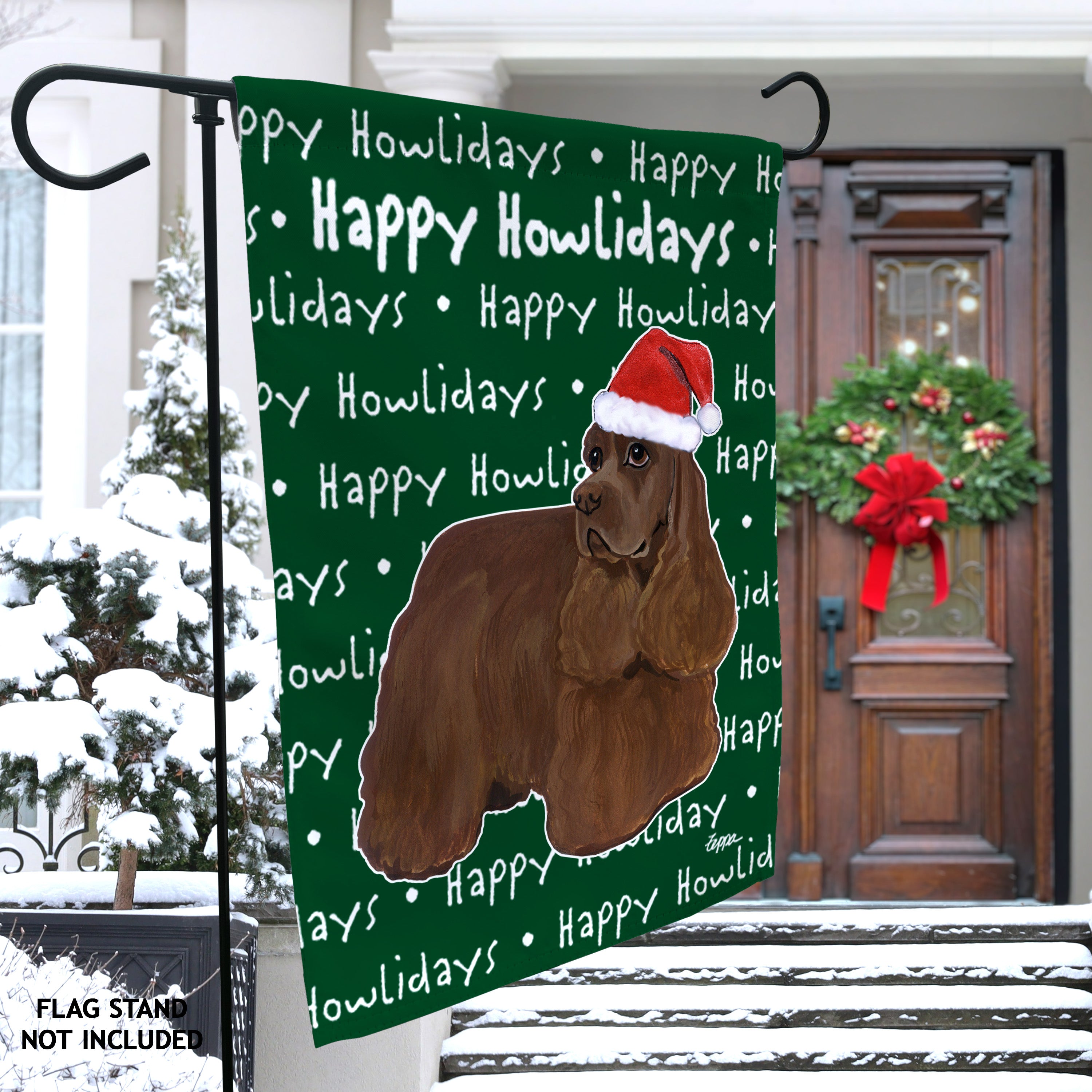 American Cocker Spaniel Christmas Garden Flag