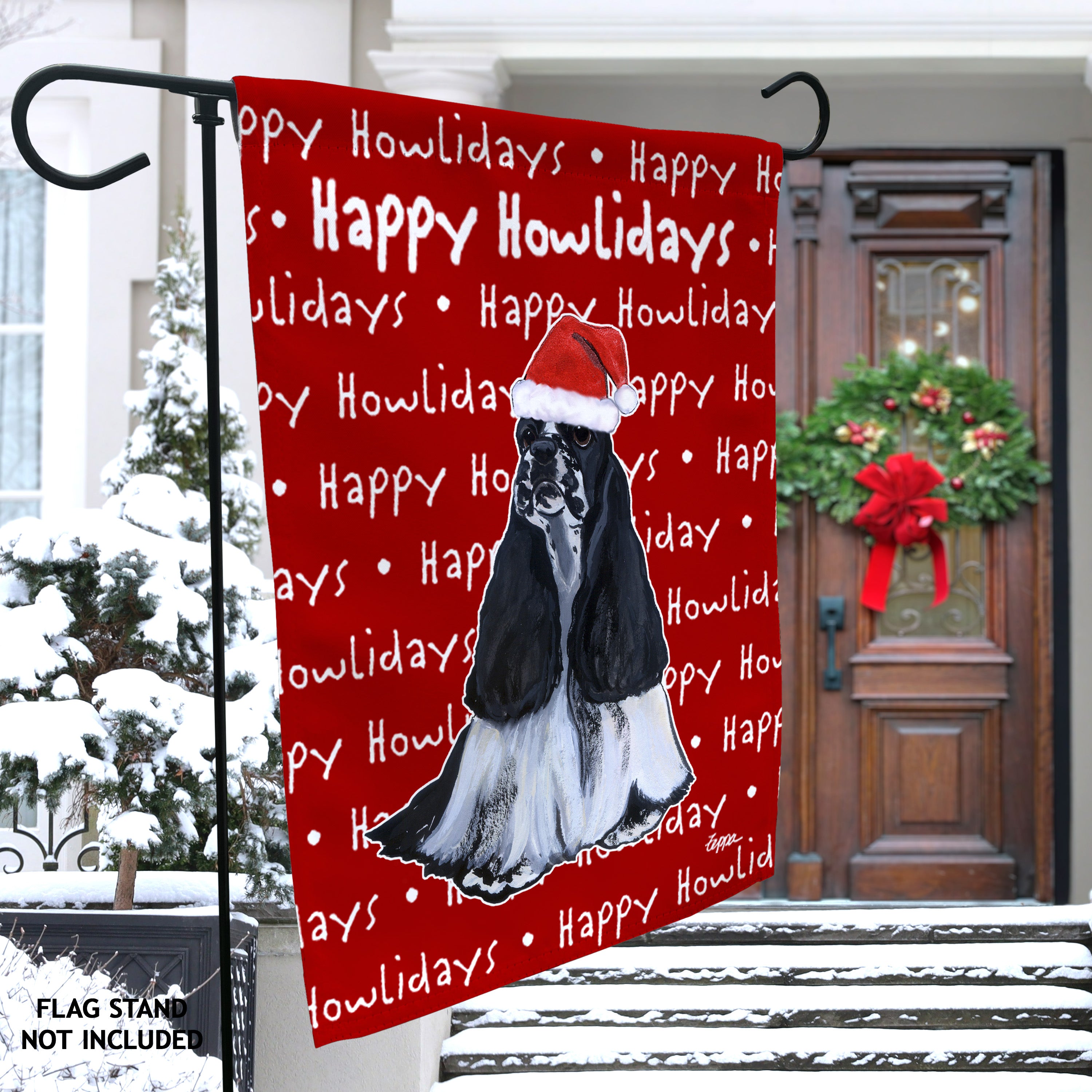American Cocker Spaniel Christmas Garden Flag